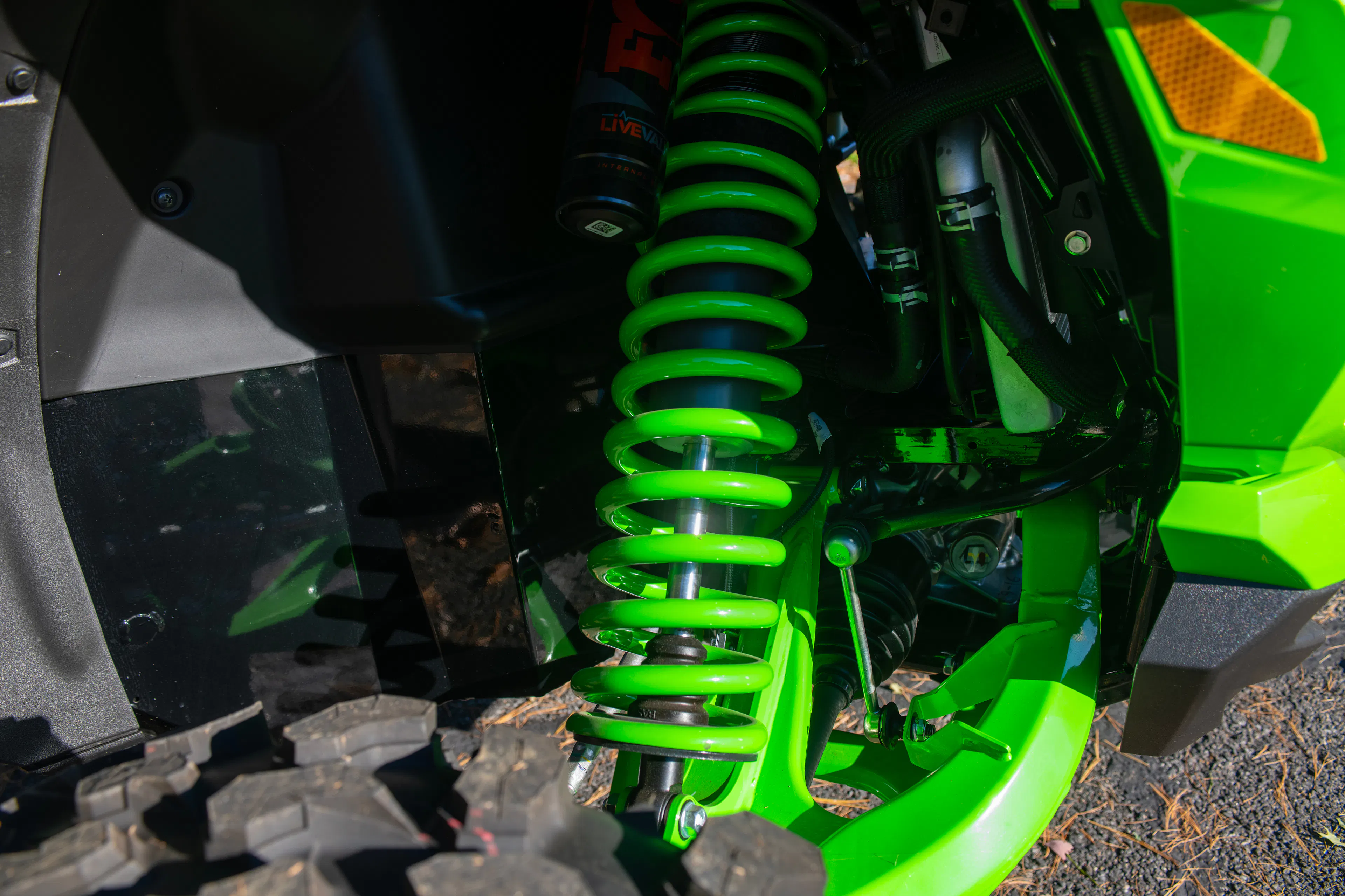 2026 Kawasaki Teryx5 H2 Deluxe passenger front shock close