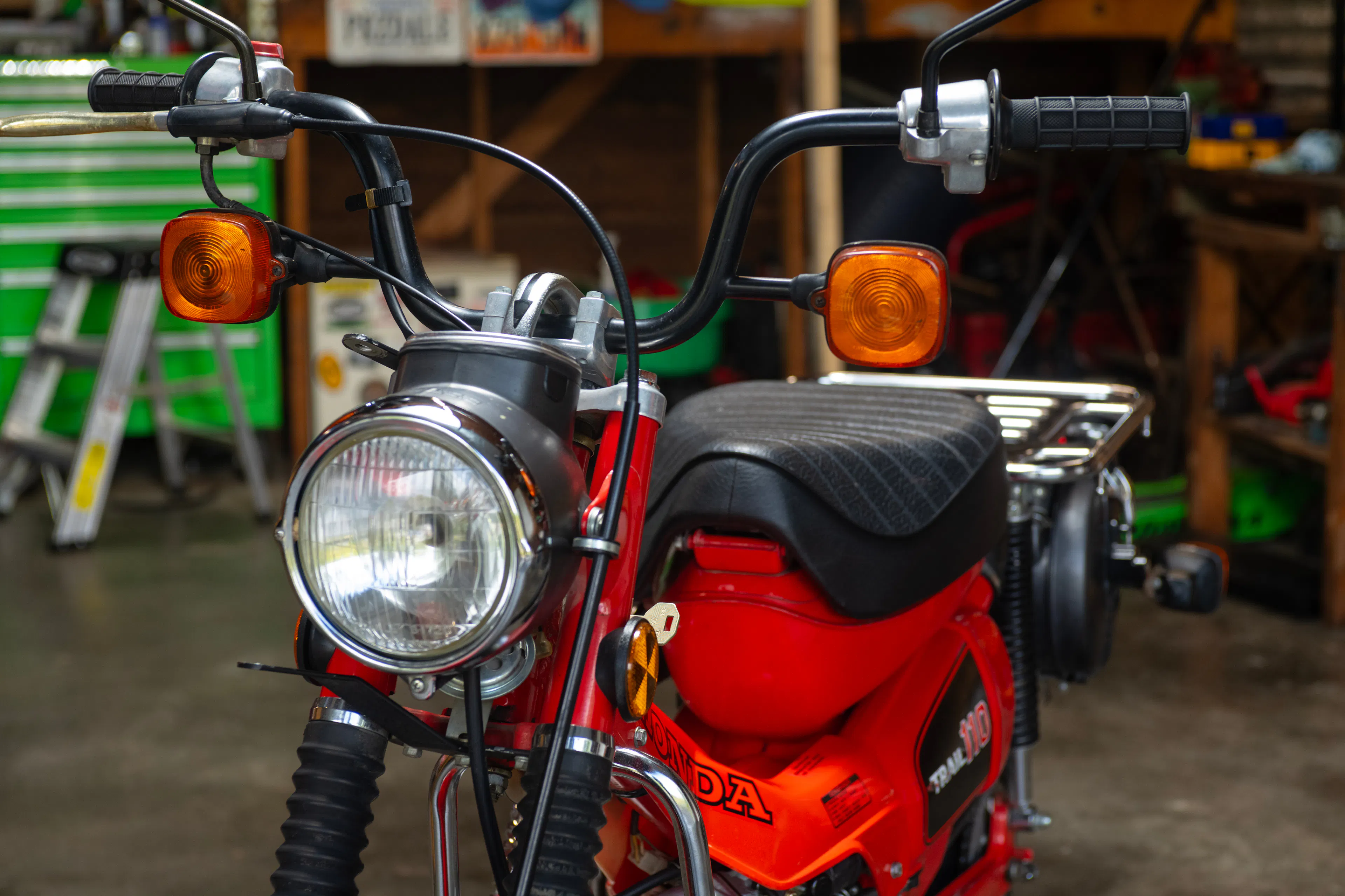 1981 Honda Trail 110 front left 3/4 close