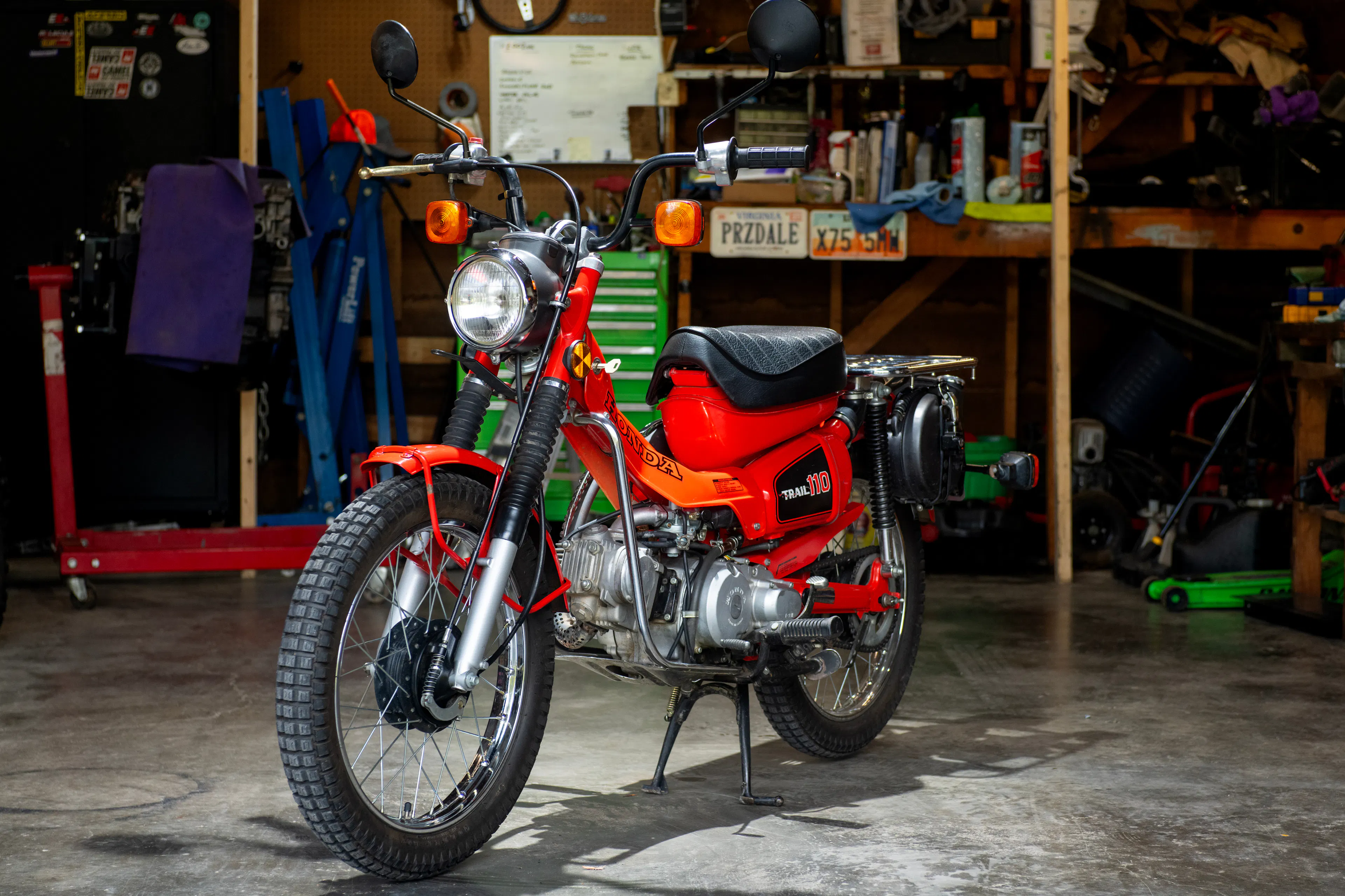 1981 Honda Trail 110 left front 3/4 hero