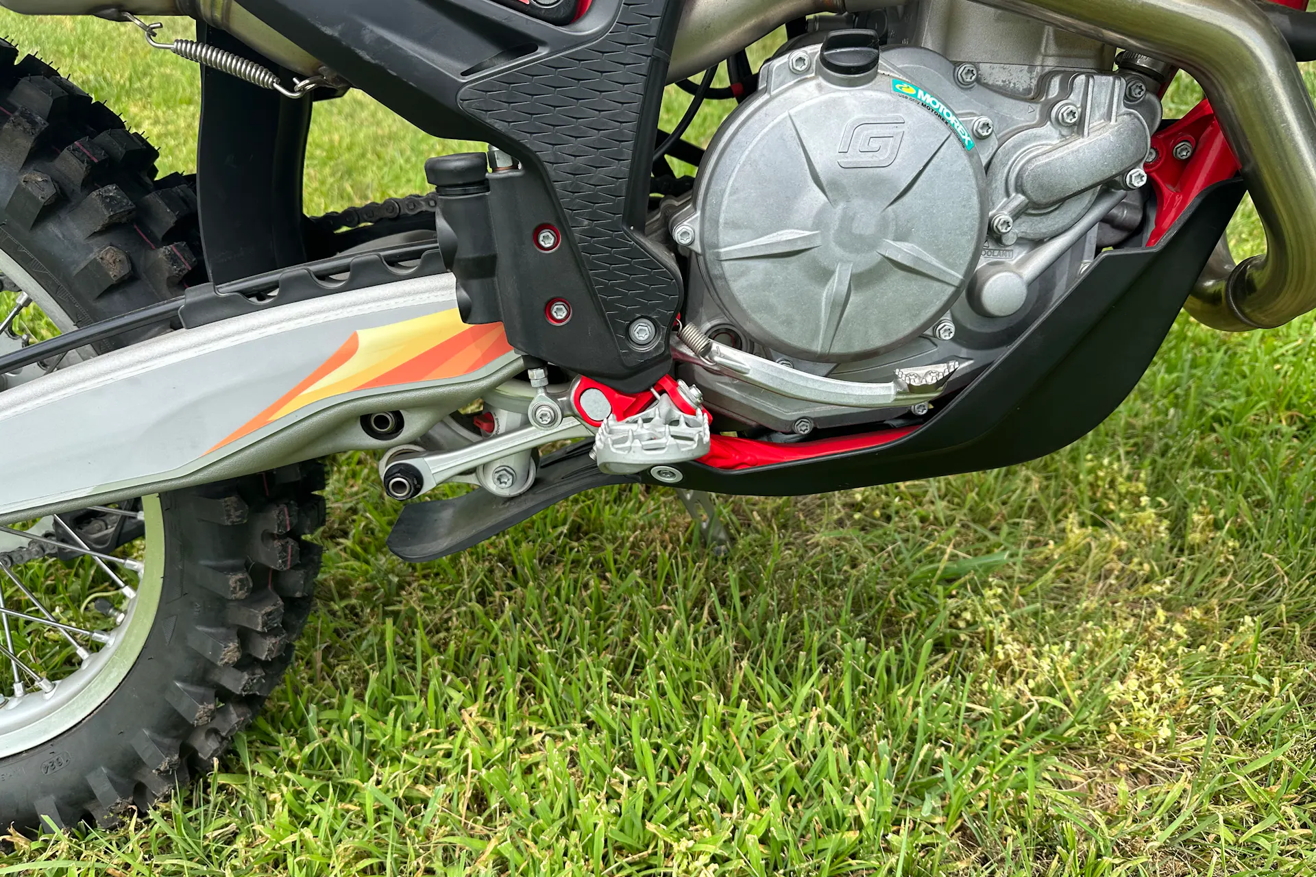 2024 Gas Gas ES500F Off-Piste Adventures right side engine/exhaust