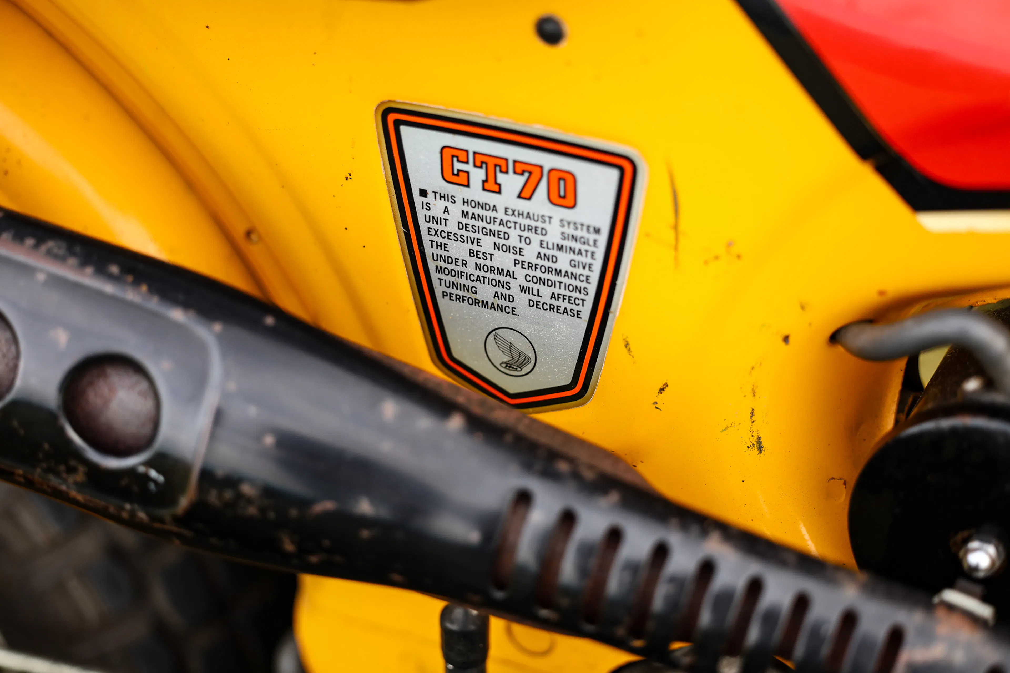 1979 Honda Mini Trail 70 exhaust decal