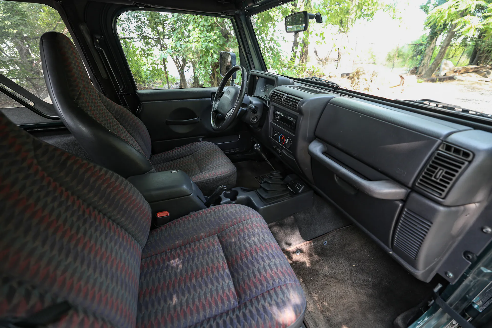 1999 Jeep Wrangler Sport interior passenger side angle
