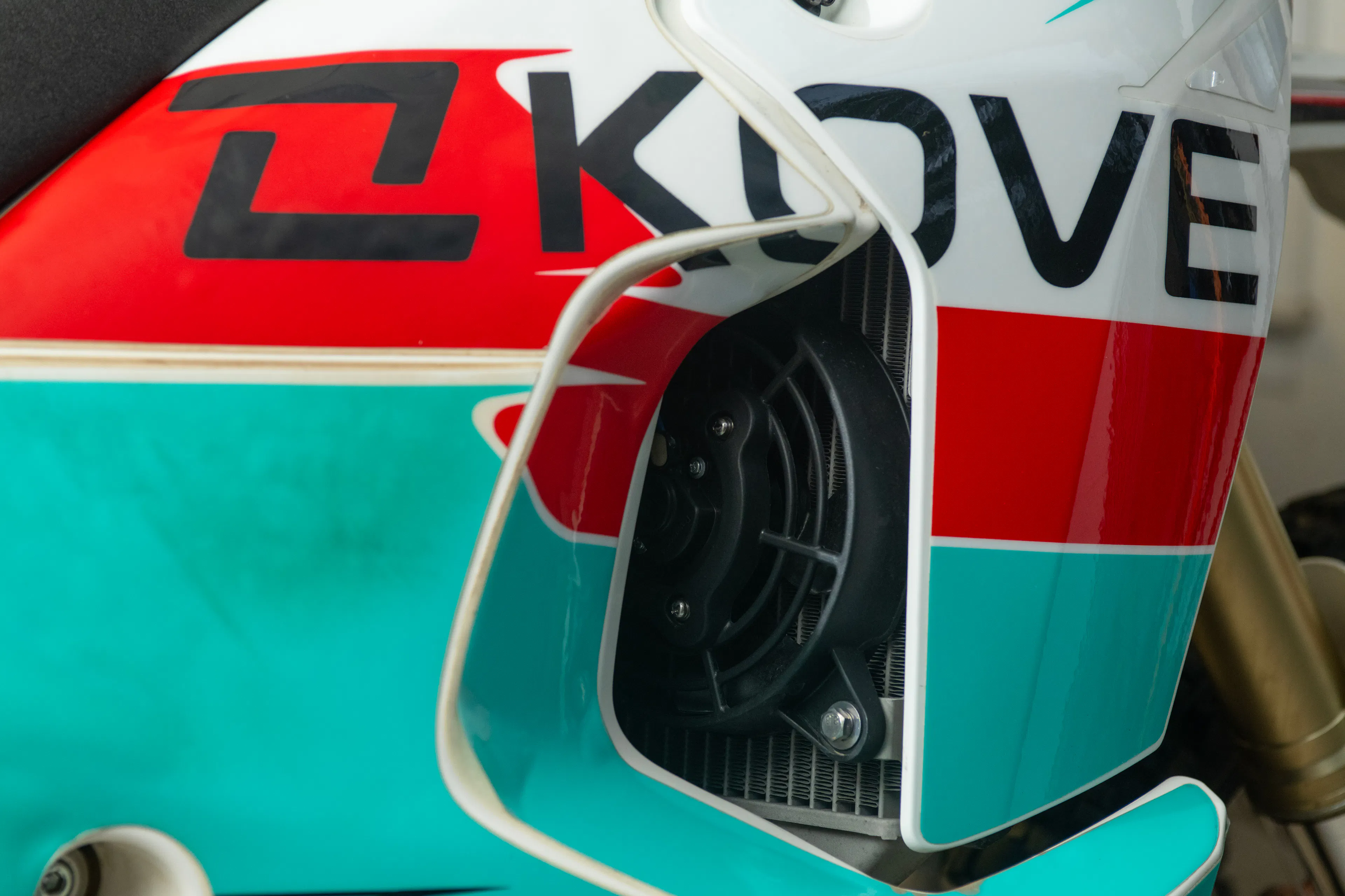 2024 Kove 450 Rally right rad fan