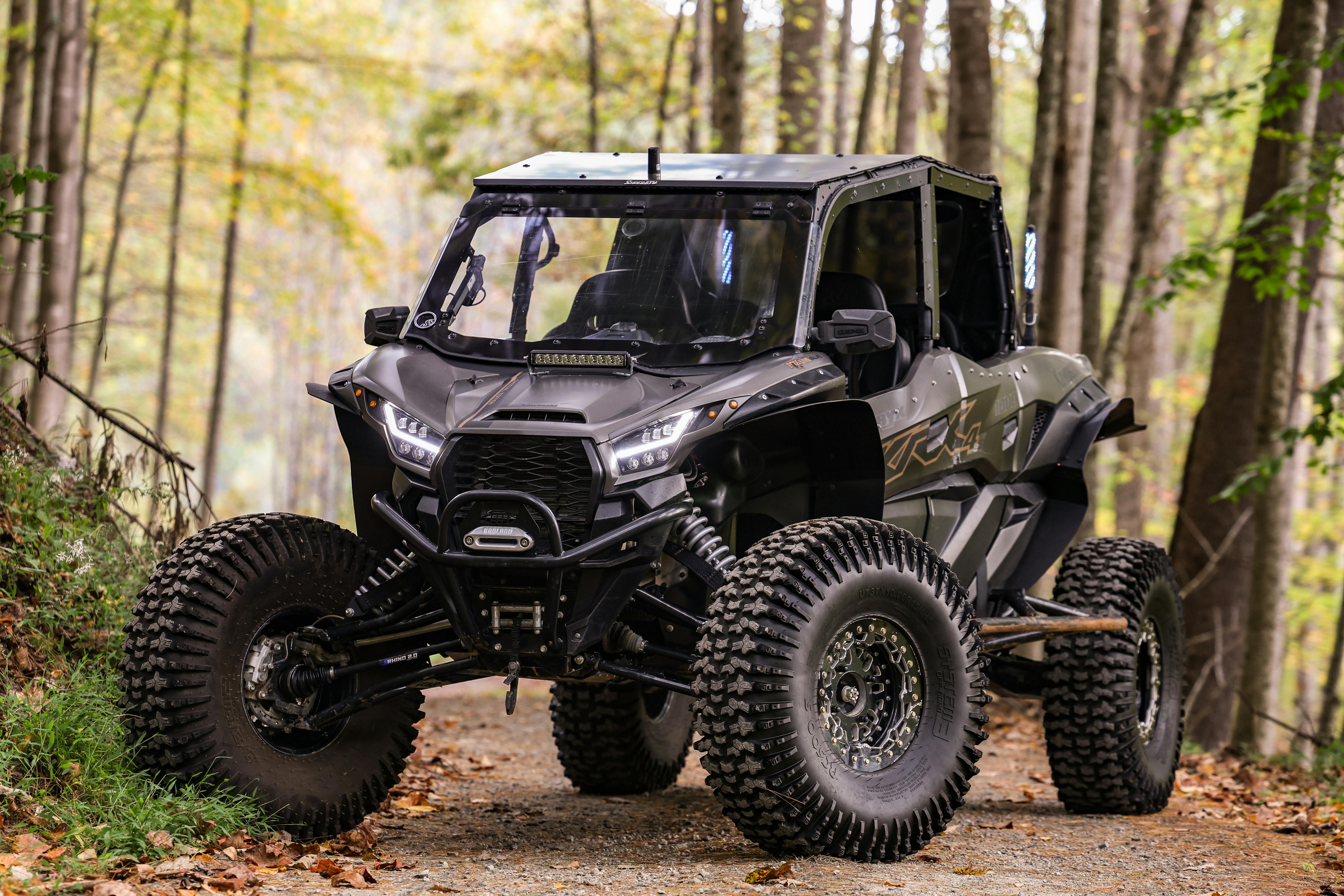 Kawasaki KRX4 in the woods.