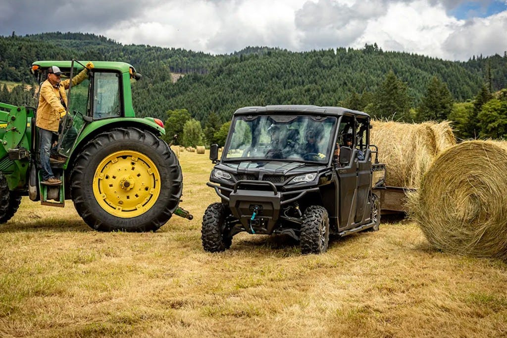 2025 CFMoto UForce 1000 XL back at it again, pulling that sweet, golden hay.