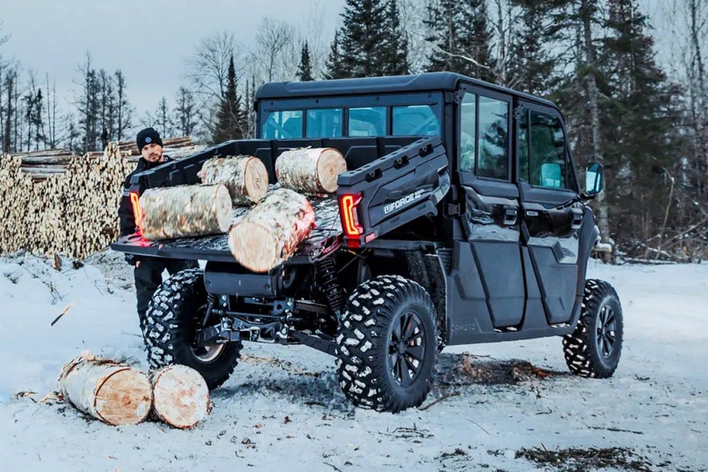2025 CFMoto UForce U10 XL Pro dumping that sweet, sweet hickory.
