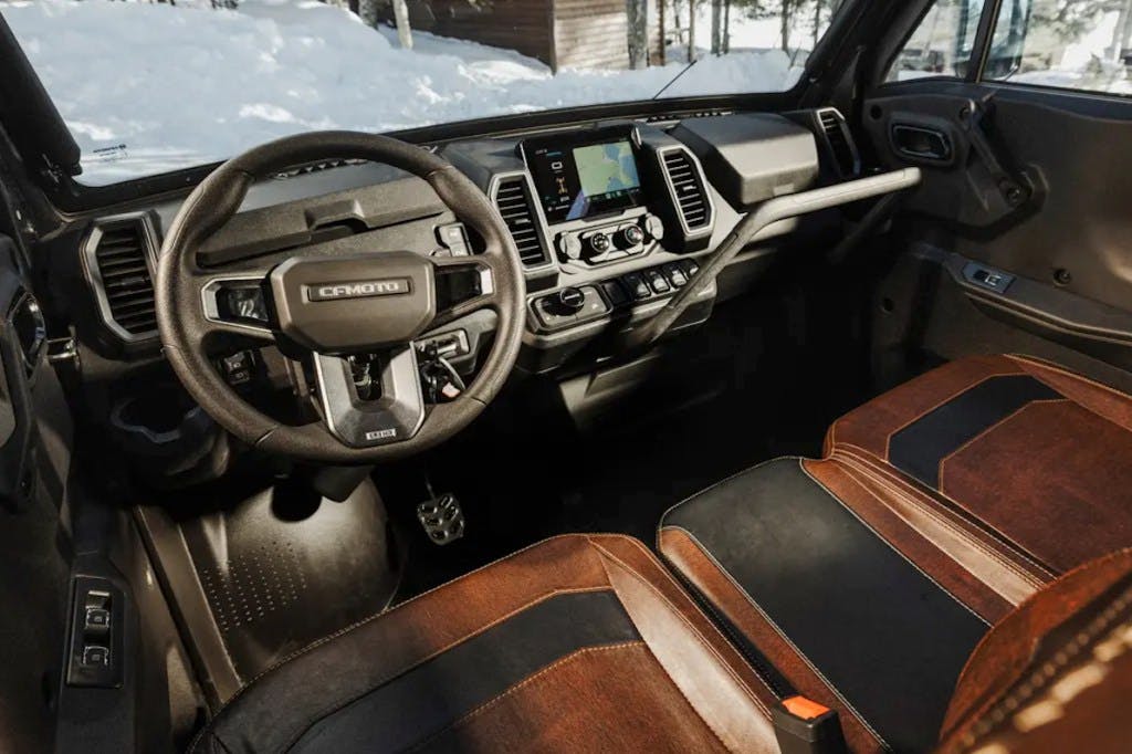 2025 CFMoto UForce U10 XL Pro highland interior detail.