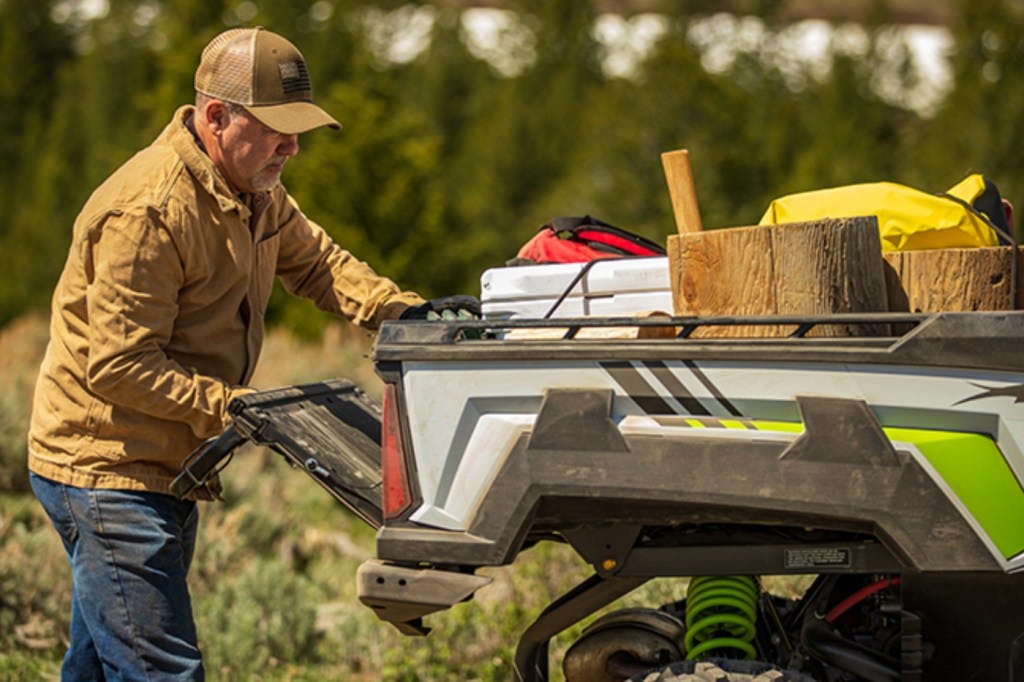 2025 arctic cat prowler getting absolutely stuffed with assorted blue collar things.