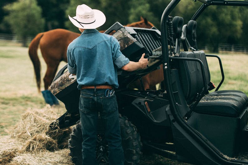 2025 segway ut10 crew dumping evidence near a pair of horse witnesses.