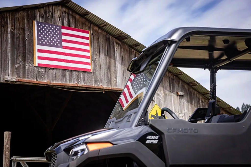 2025 CFMoto UForce 800 XL admiring ol' glory.