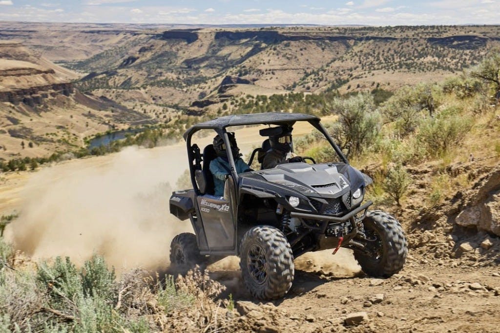 2025 yamaha wolverine x2 1000 riding a canyon trail.