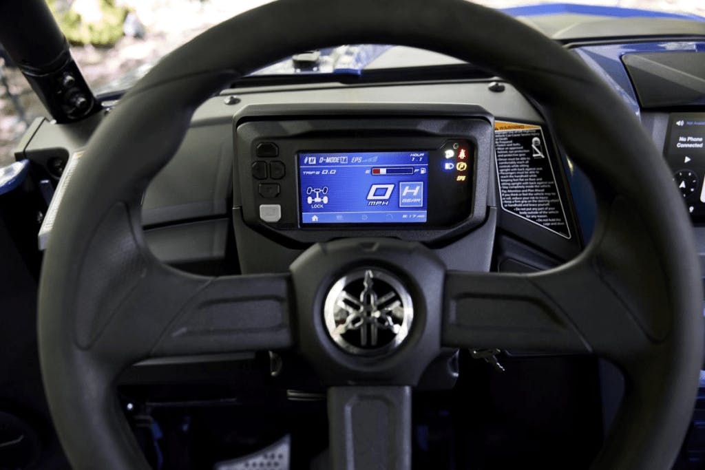 2025 Yamaha Wolverine RMAX2 1000 dash and steering wheel