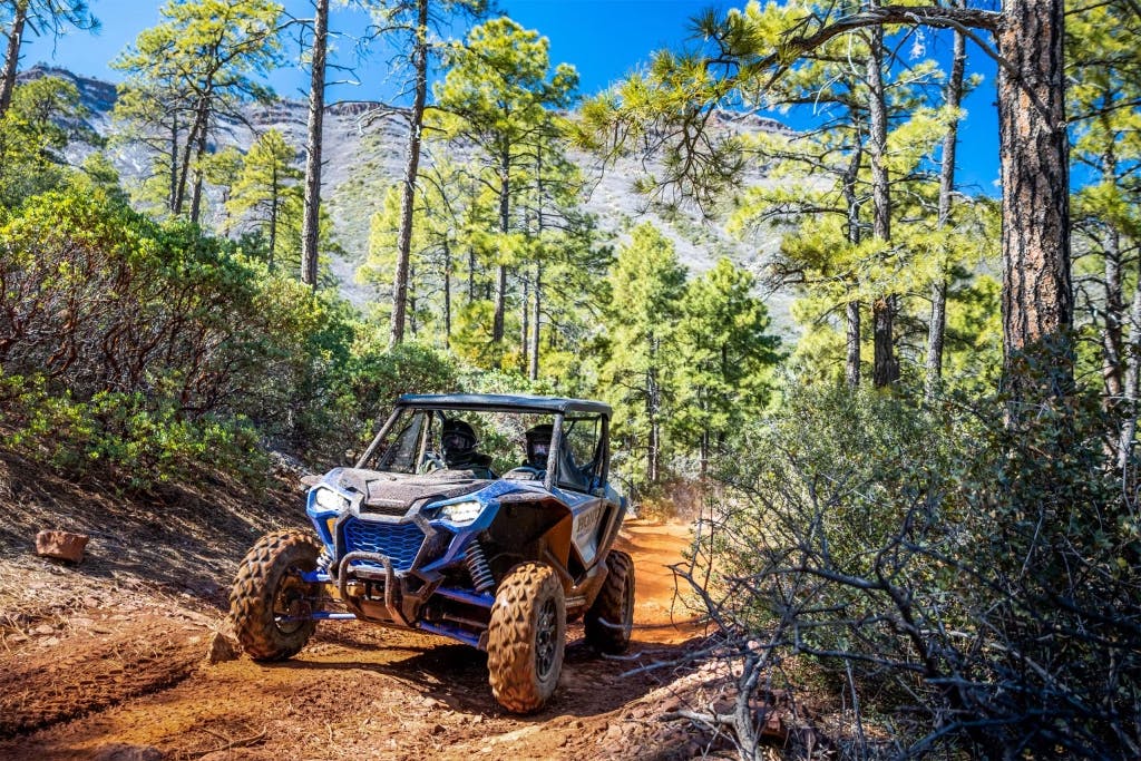 2024 Honda Talon 1000XS rear view wooded trail