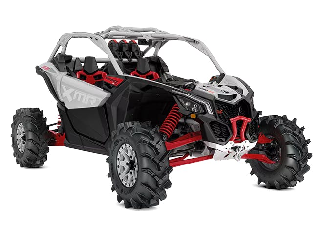 2025 Can-Am Maverick X3 X MR Turbo RR Hyper Silver Legion Red studio photo