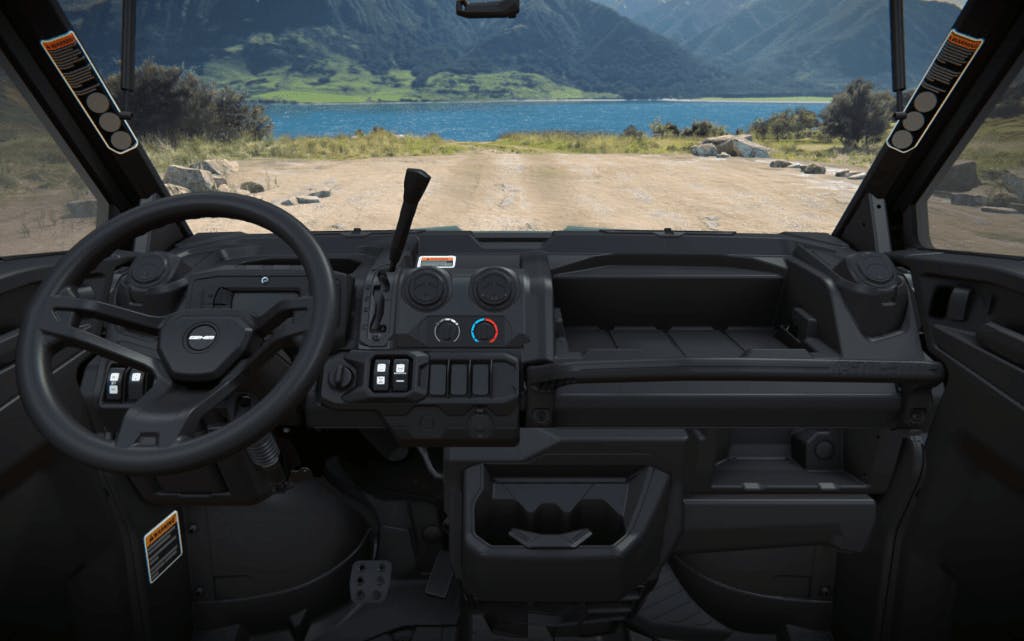 2025 Can-Am Defender interior dashboard computer render