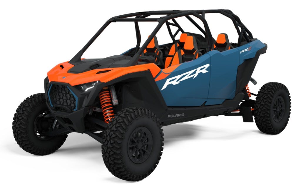 2025 Polaris RZR Pro S 4 Premium photographed in studio front three-quarter view