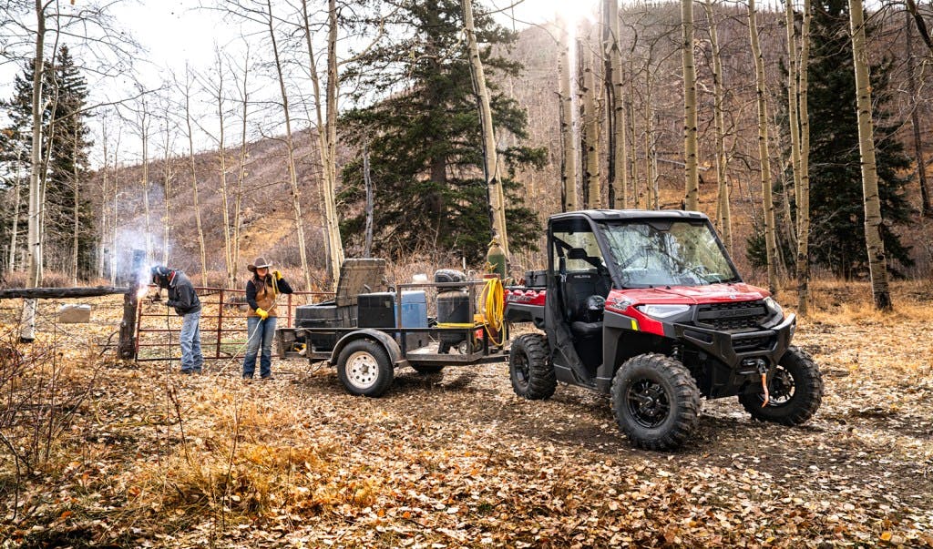 2025 Polaris Ranger XP 1000 Northstar Premium towing woods forest