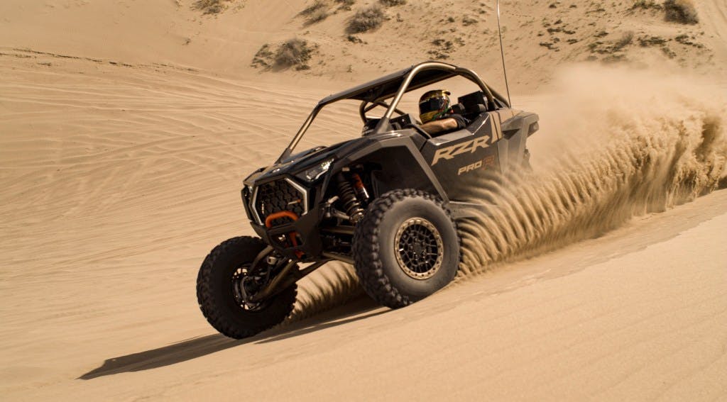 2025 Polaris RZR Pro R dunes sliding