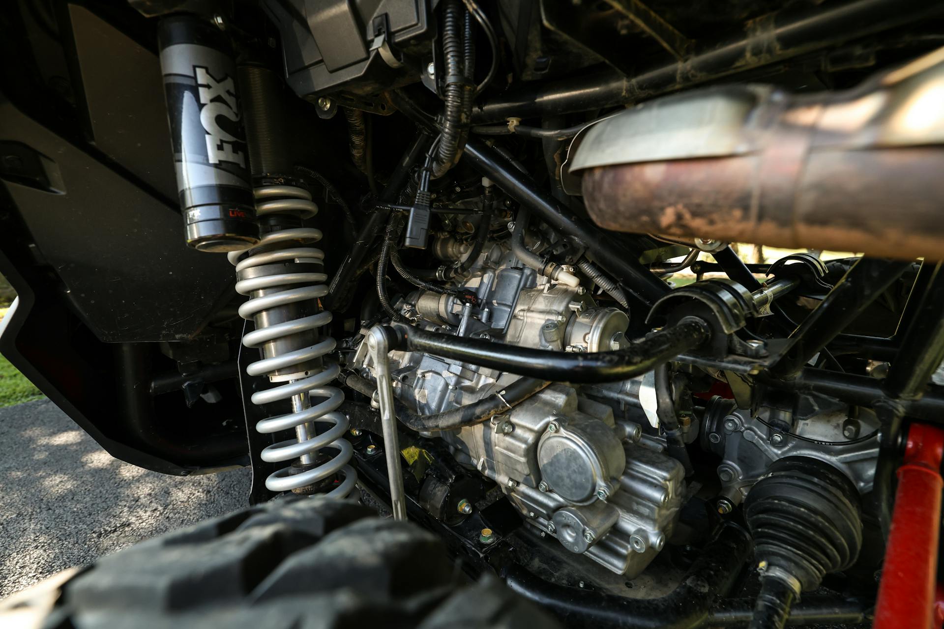 2022 Honda Talon 1000X-4 driver's side engine detail. 