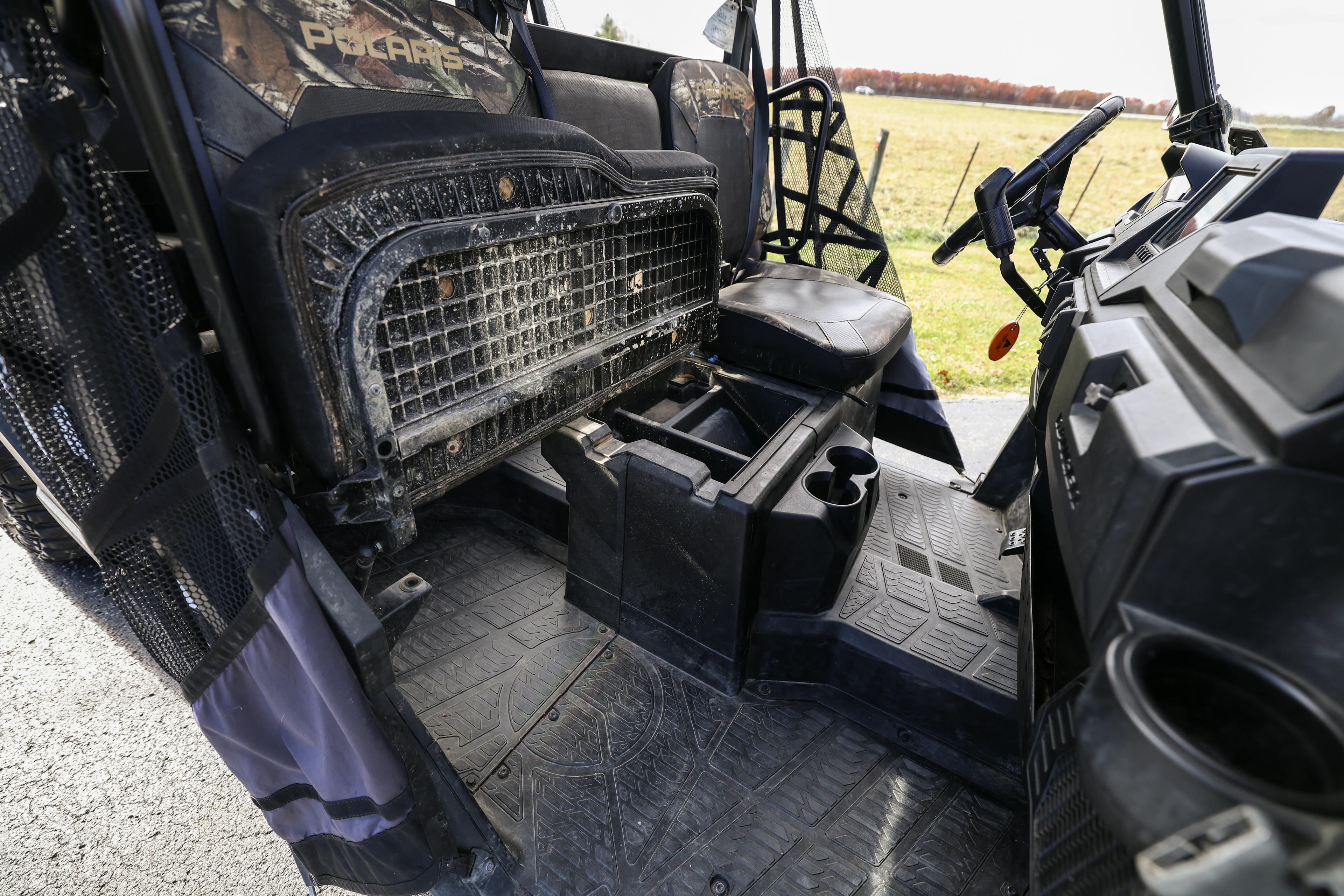 2019 Polaris Ranger Crew XP 1000 EPS front passenger seat folded up 