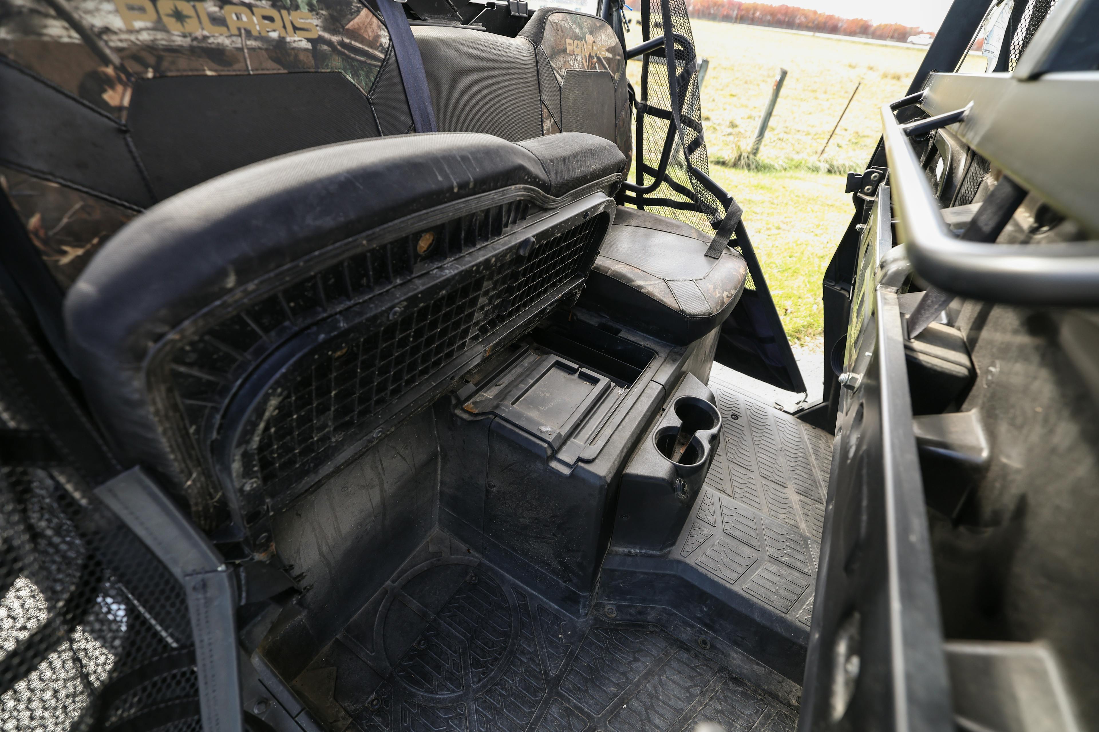 2019 Polaris Ranger Crew XP 1000 EPS passenger rear seat folded up 