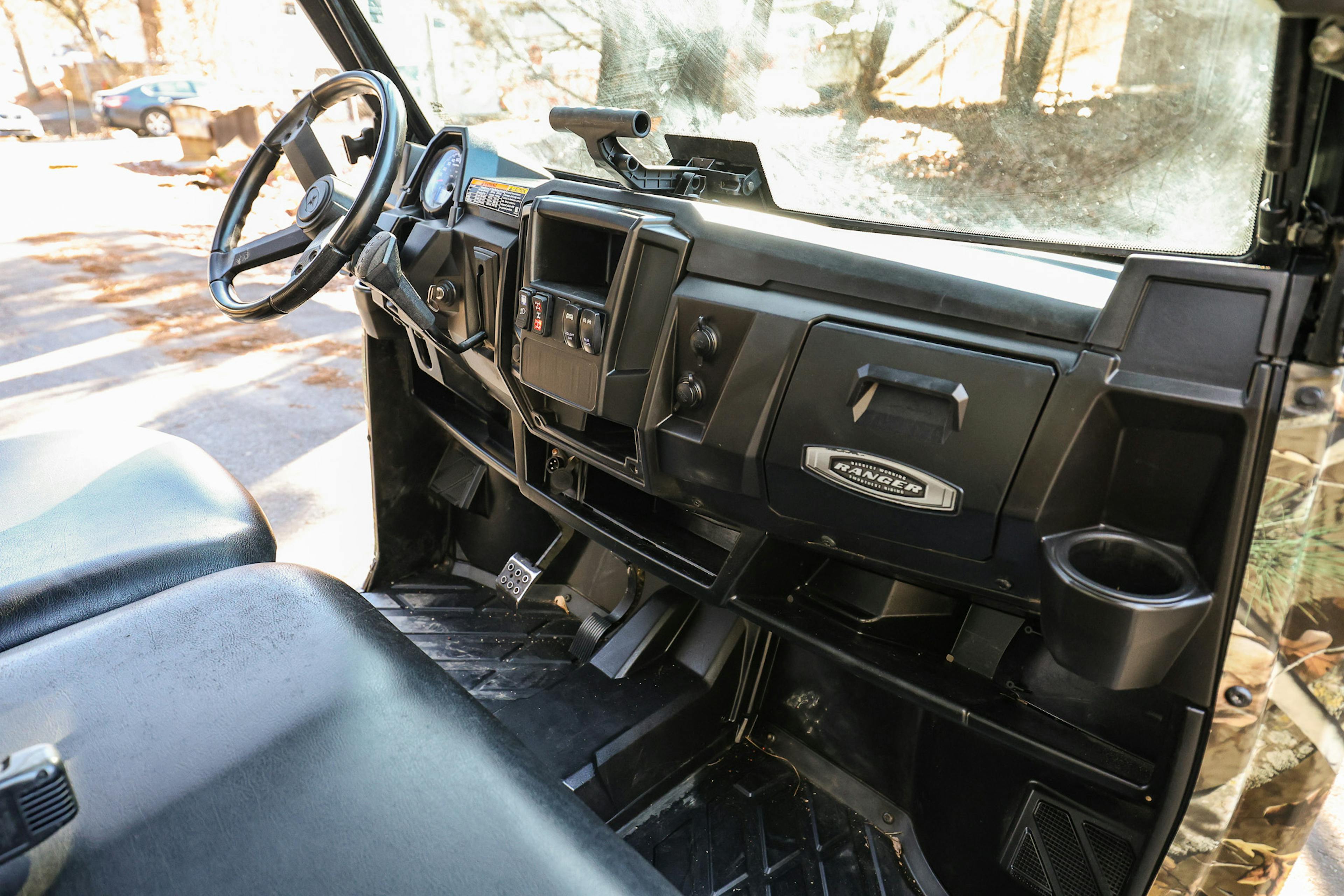 2019 Polaris Ranger Crew XP 900 EPS Polaris Pursuit Camo dash from passenger side