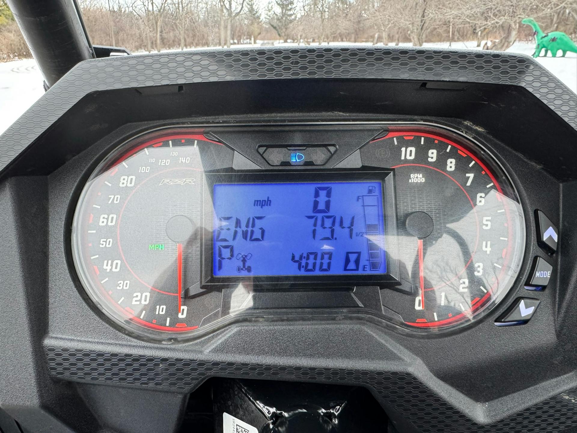 2023 Polaris RZR XP1000 Sport gauges showing hours