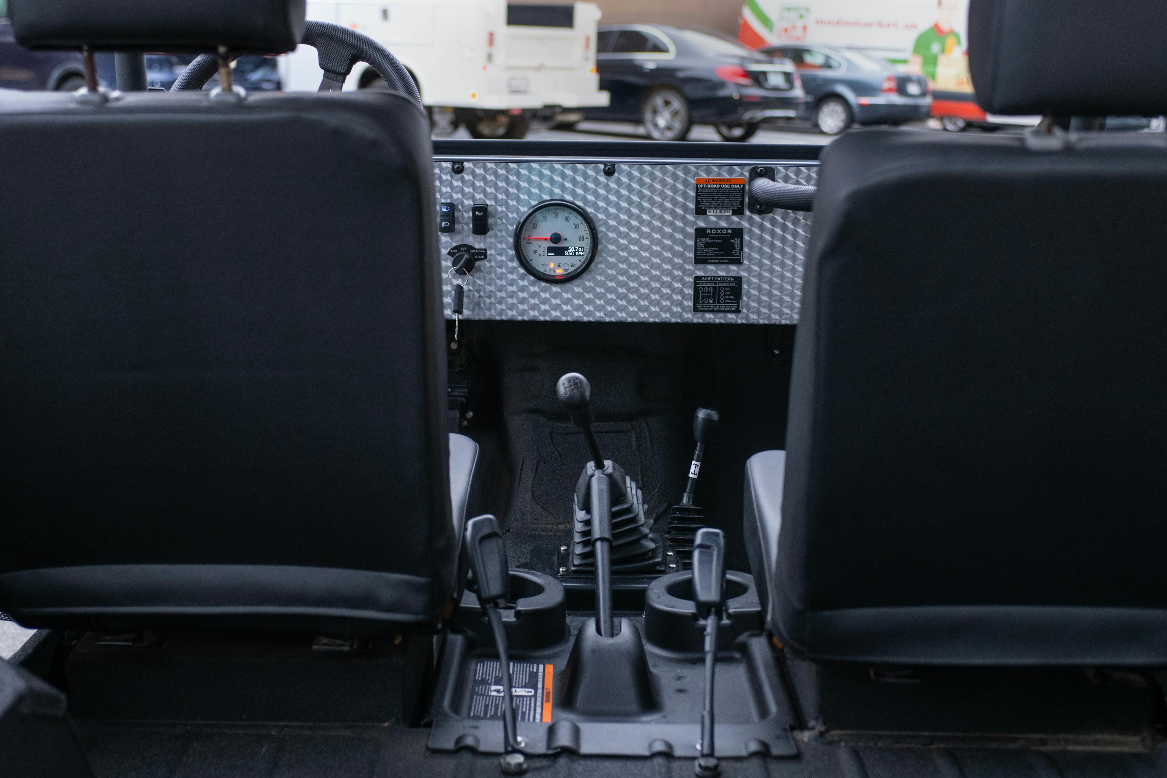 2018 Mahindra Roxor SE dash from rear