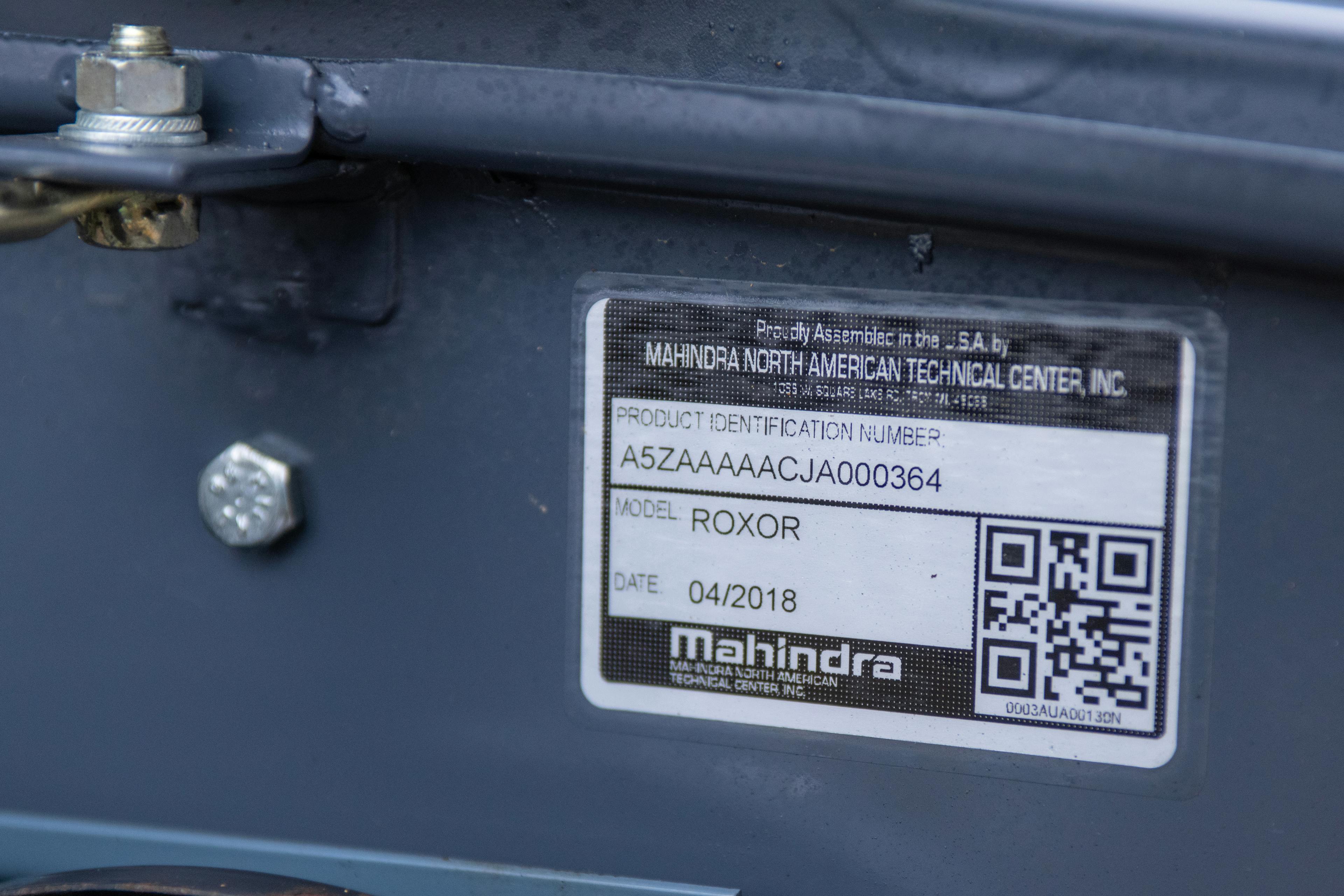 2018 Mahindra Roxor SE VIN