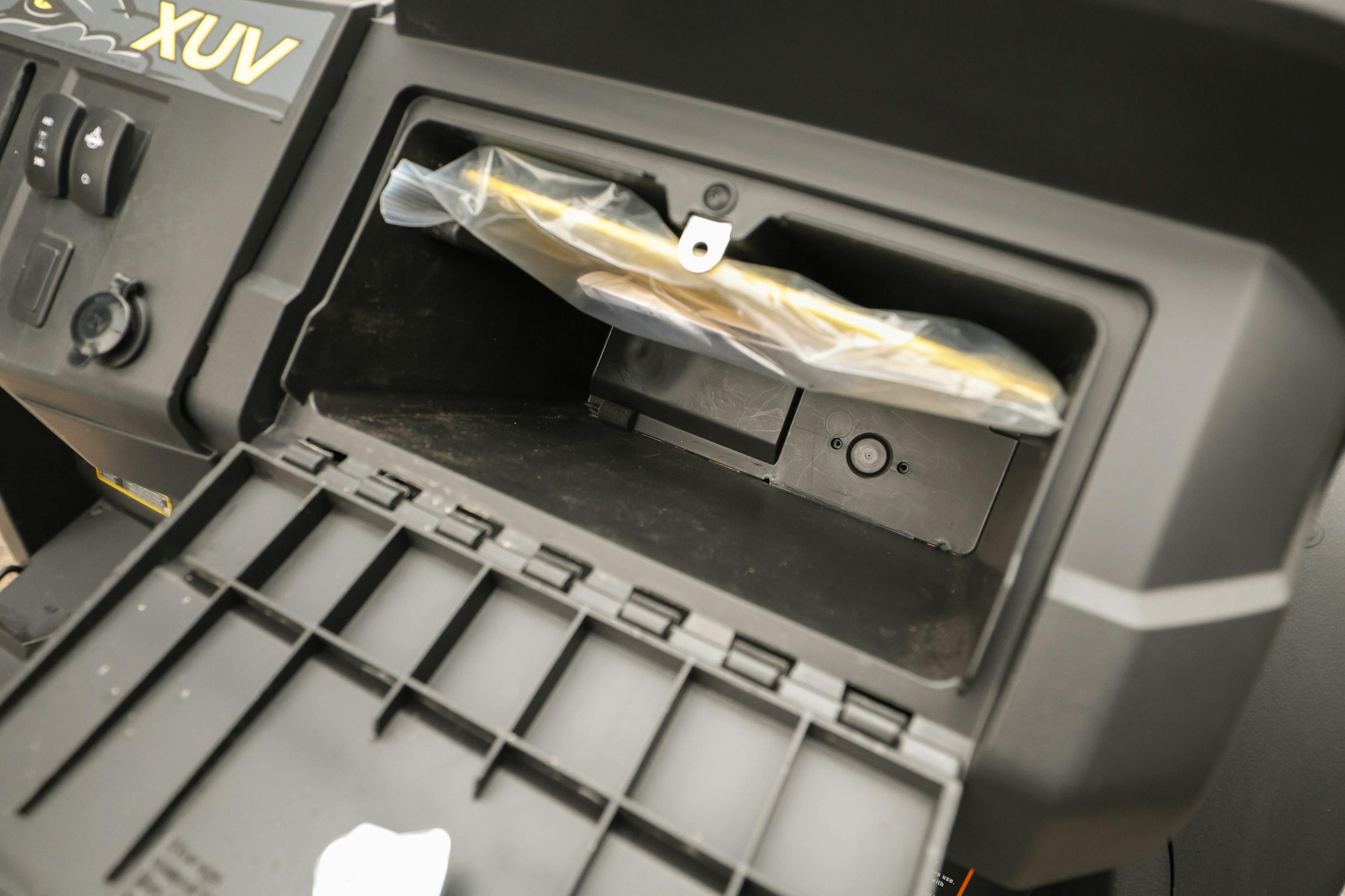 2025 John Deere Gator XUV560E glovebox