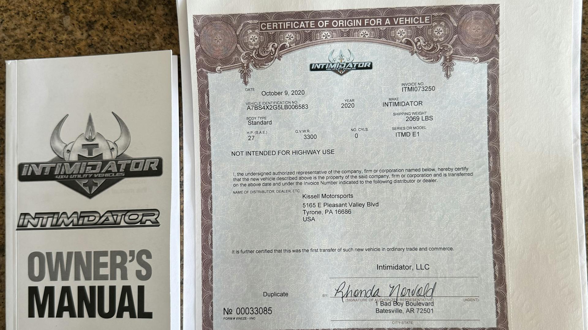 2020 Intimidator Classic EV mso