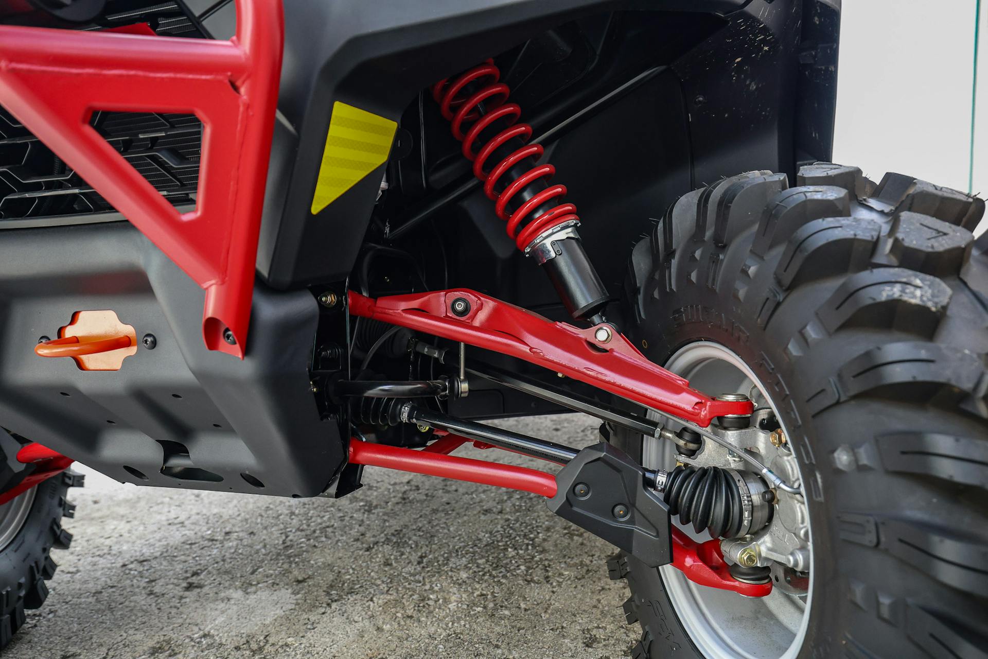 2024 Can-Am Defender HD10 XMR driver suspension detail 2