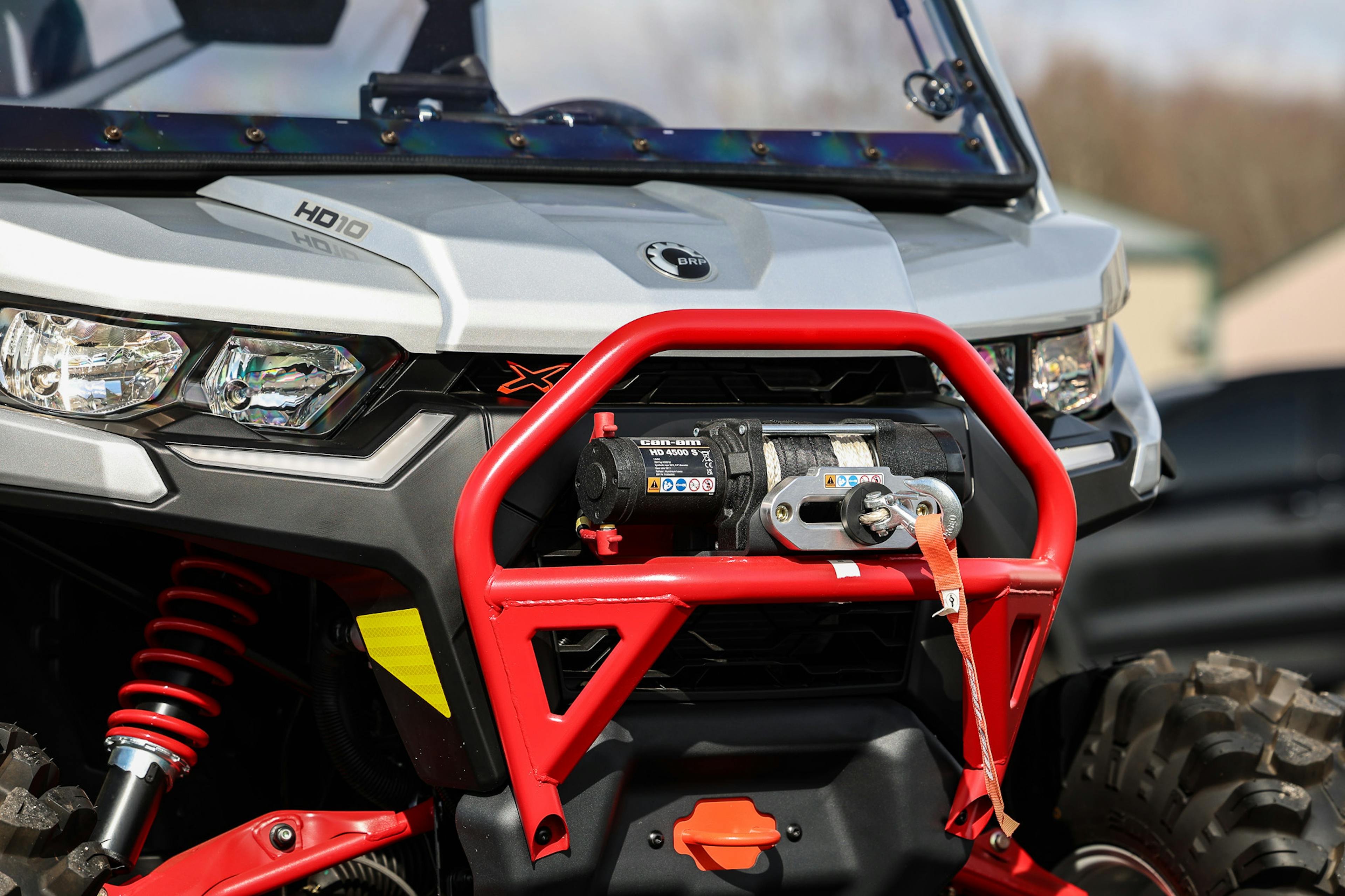 2024 Can-Am Defender HD10 XMR grille/bumper/winch straight on 