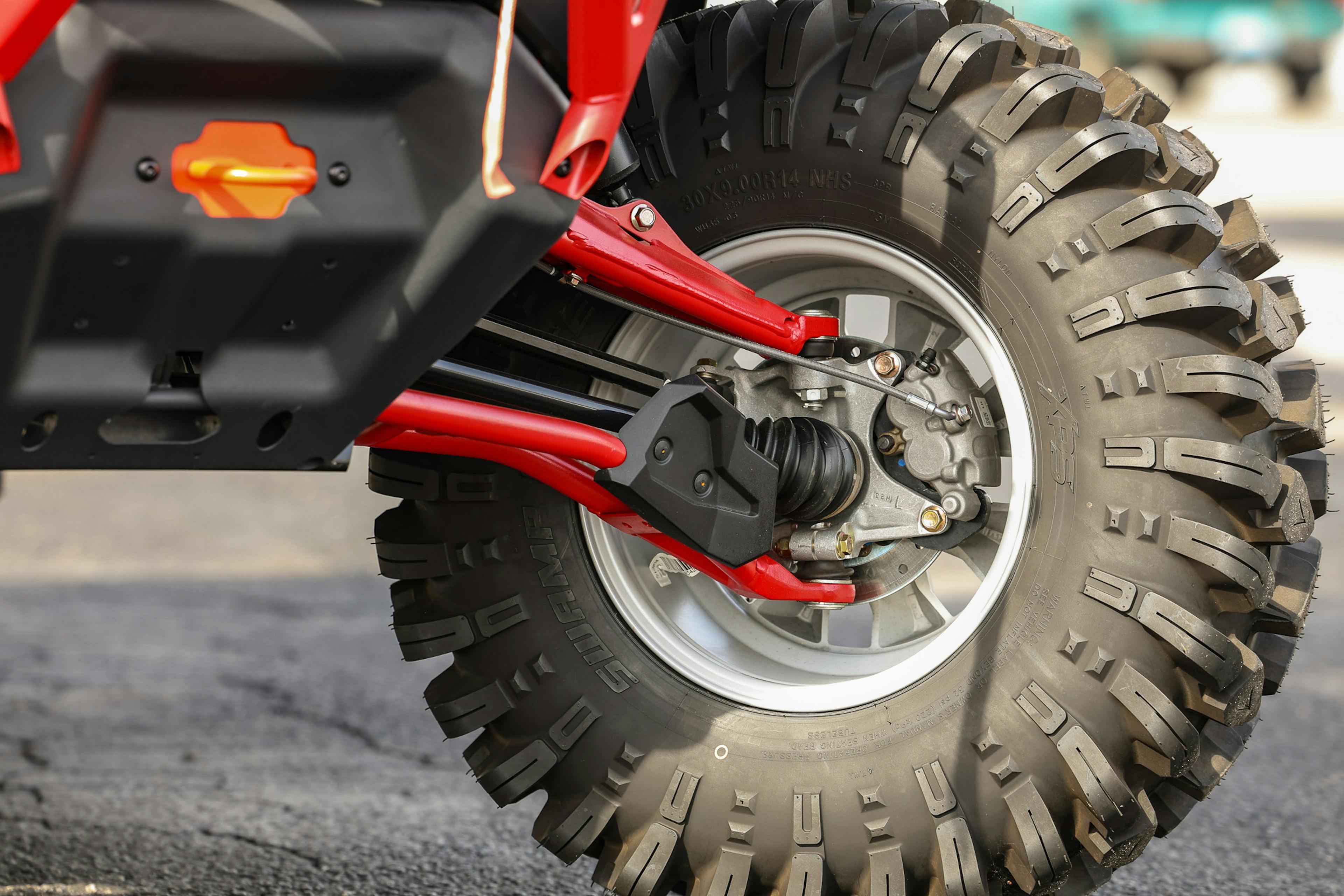 2024 Can-Am Defender HD10 XMR driver suspension detail