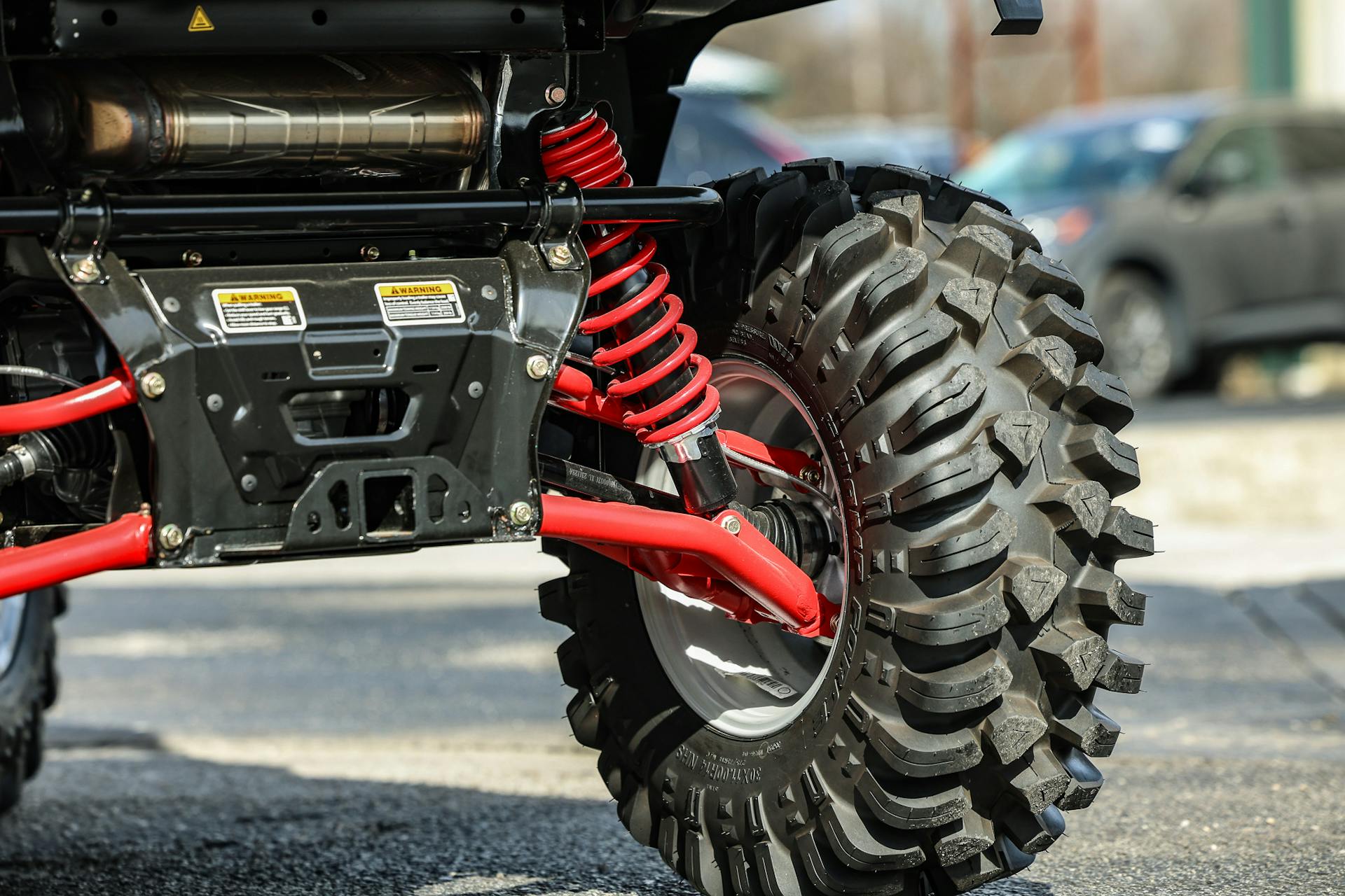 2024 Can-Am Defender HD10 XMR hitch detail facing passenger