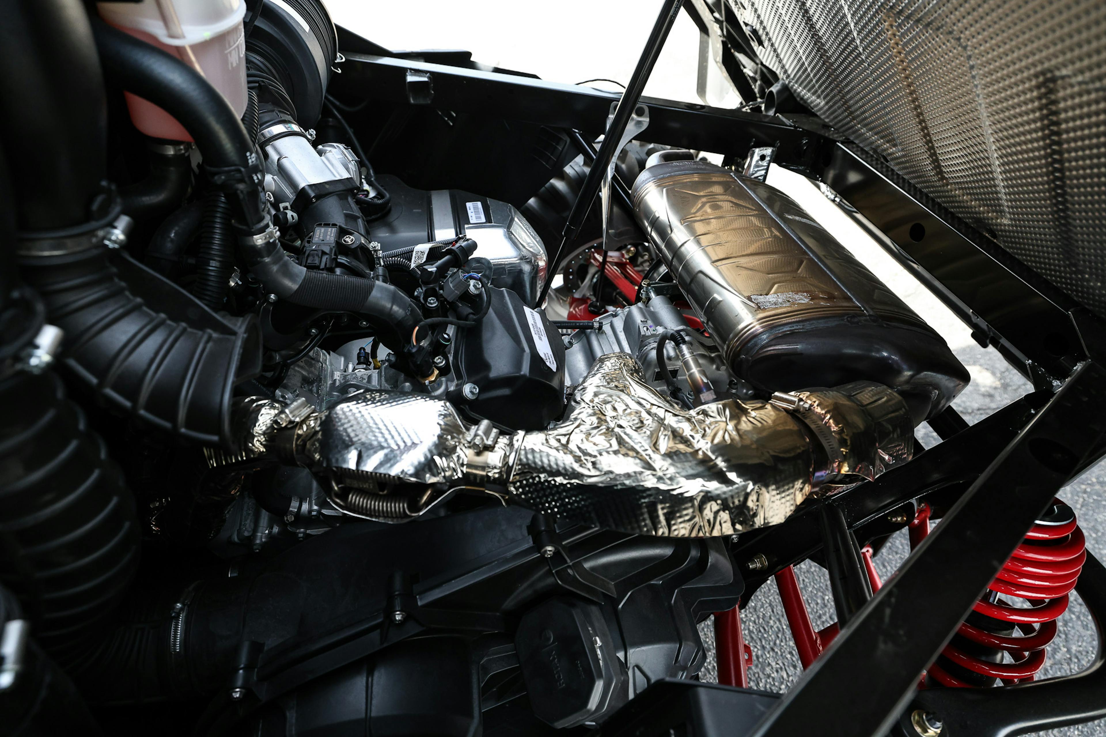 2024 Can-Am Defender HD10 XMR engine from driver side