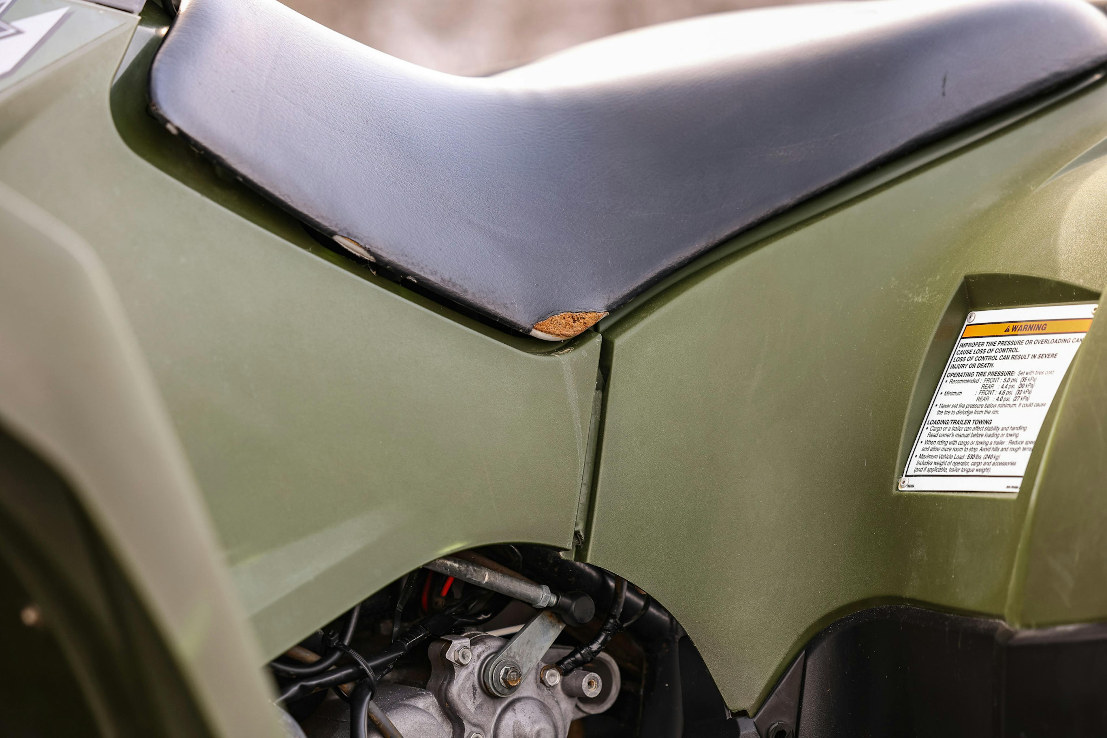 2021 Yamaha Kodiak 450 seat blemish