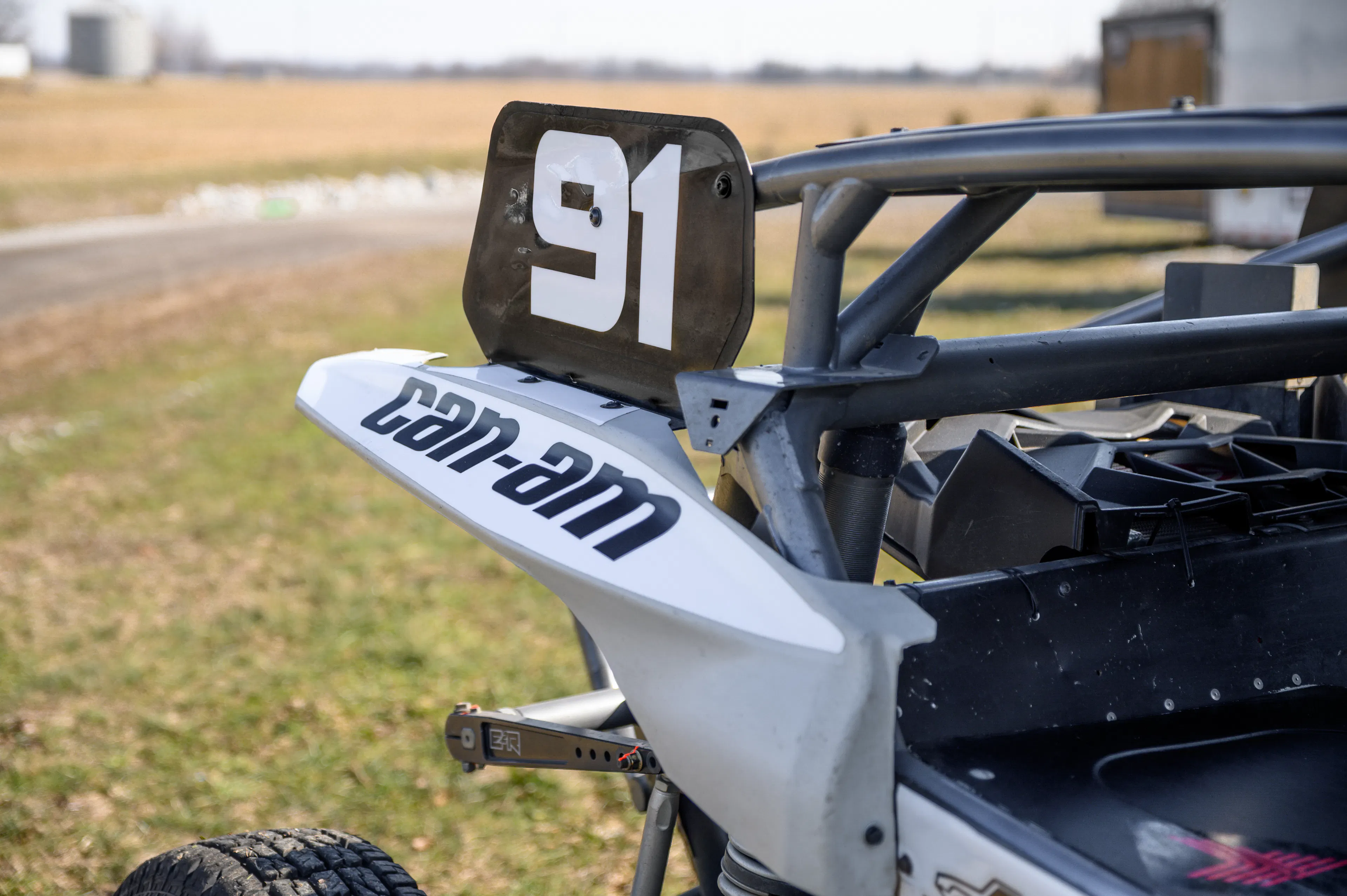 2024 Can-Am Maverick X3 Gray Leadbetter Race Car passenger number plate