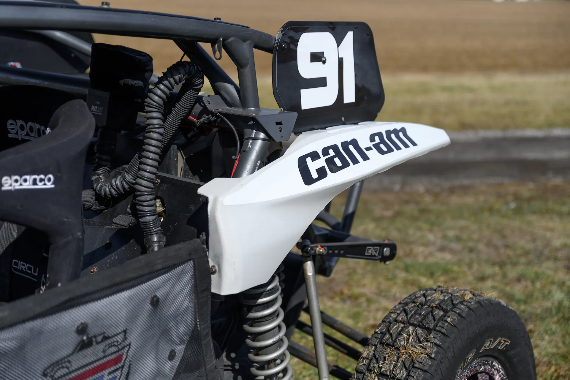 2024 Can-Am Maverick X3 Gray Leadbetter Race Car driver number plate