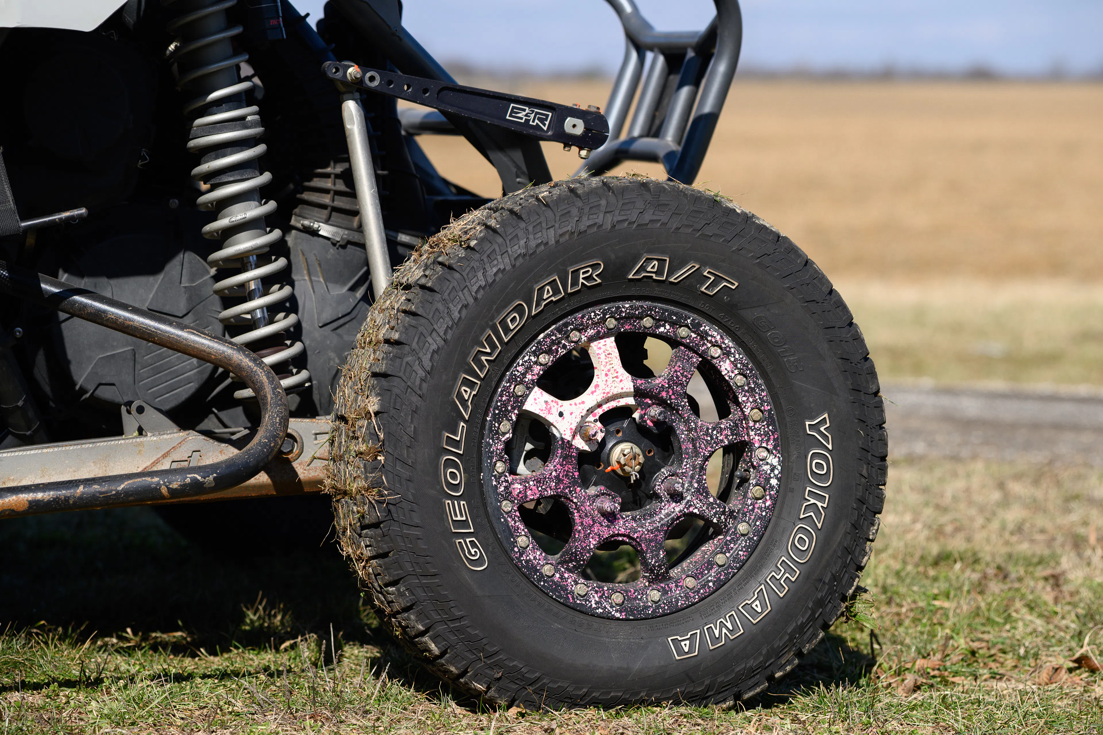 2024 Can-Am Maverick X3 Gray Leadbetter Race Car driver rear tire