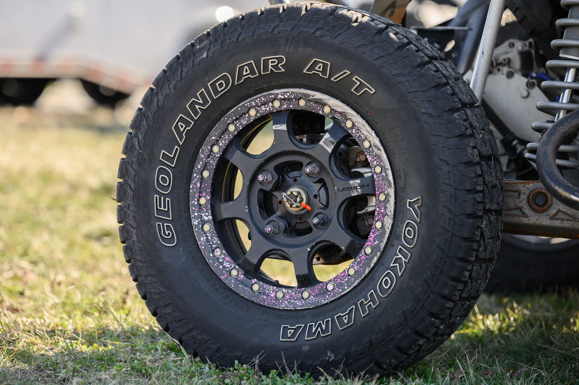 2024 Can-Am Maverick X3 Gray Leadbetter Race Car passenger rear tire