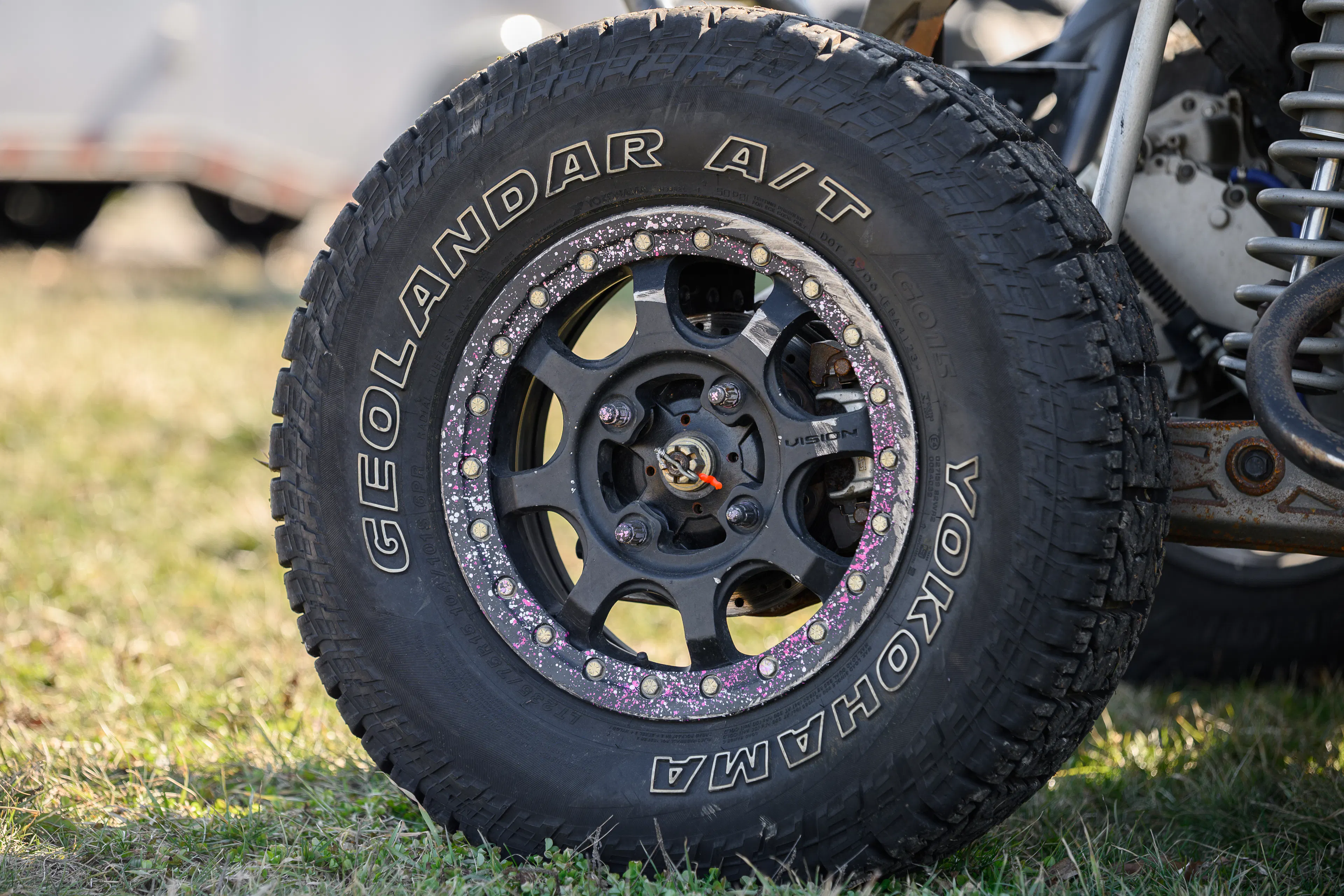 2024 Can-Am Maverick X3 Gray Leadbetter Race Car passenger rear tire