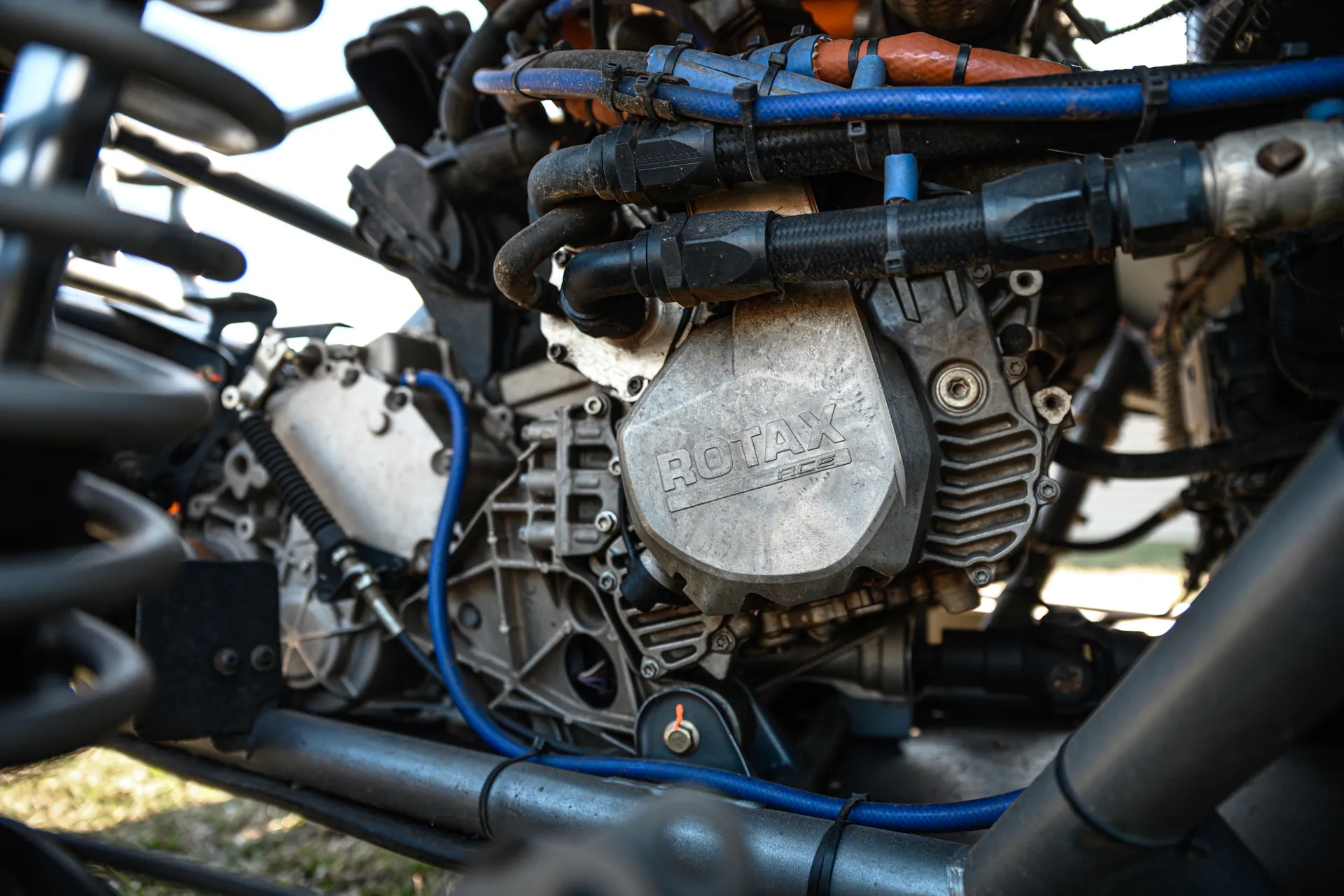 2024 Can-Am Maverick X3 Gray Leadbetter Race Car engine detail