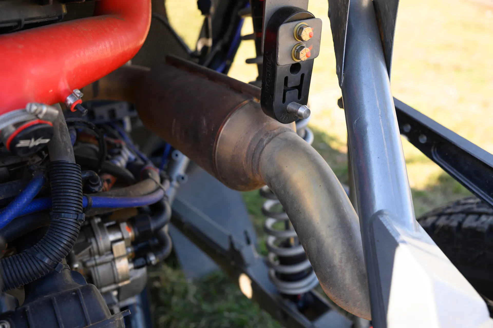 2024 Can-Am Maverick X3 Gray Leadbetter Race Car muffler