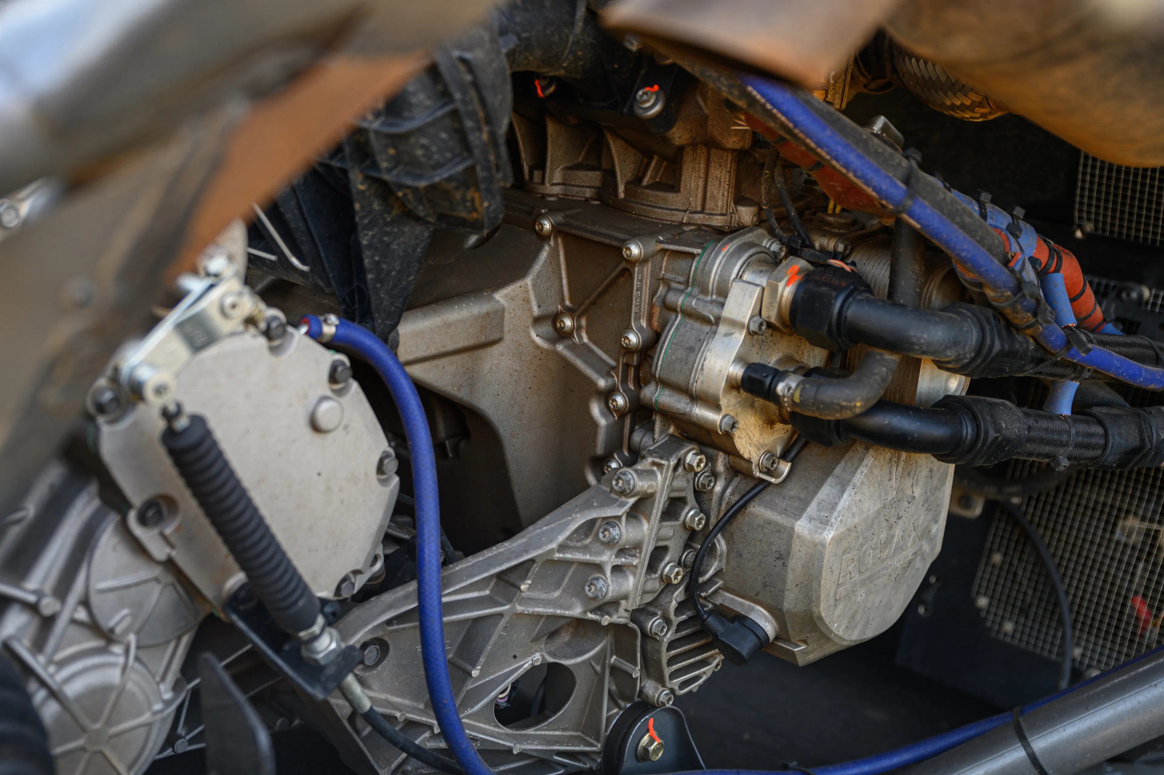 2024 Can-Am Maverick X3 Gray Leadbetter Race Car engine detail