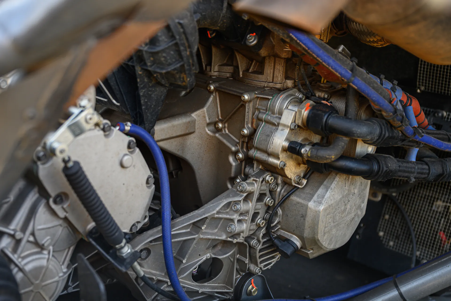 2024 Can-Am Maverick X3 Gray Leadbetter Race Car engine detail