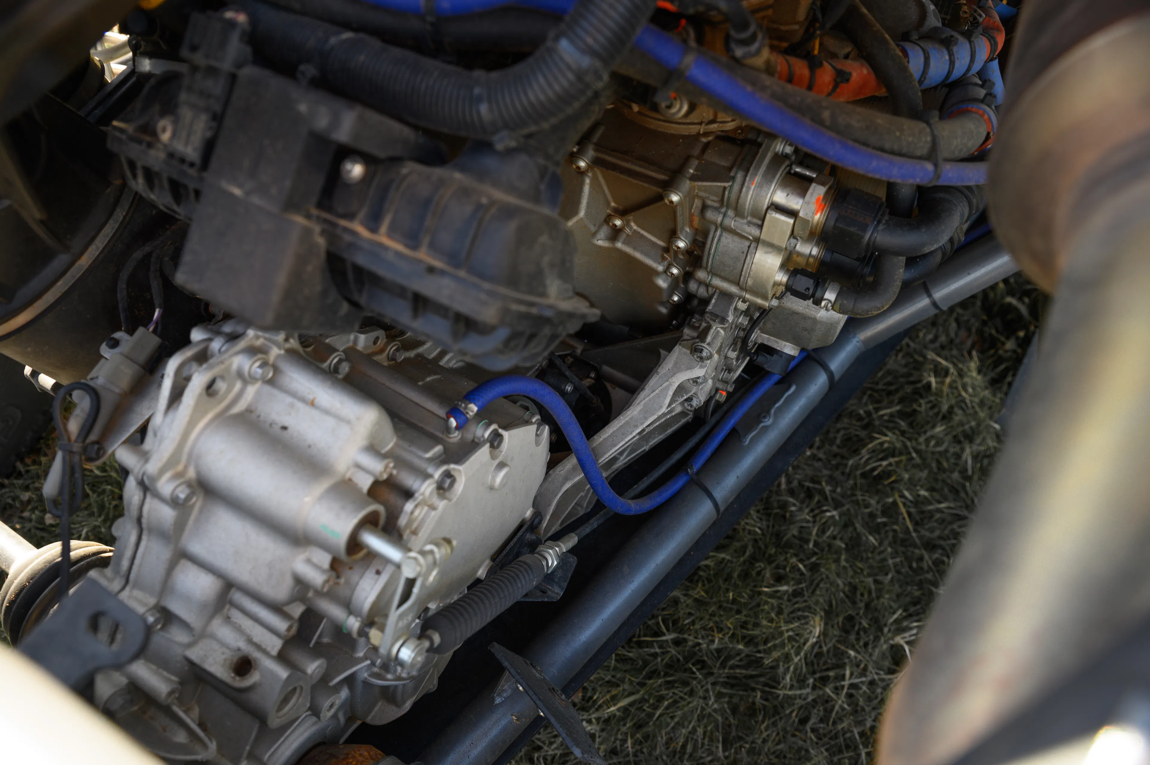 2024 Can-Am Maverick X3 Gray Leadbetter Race Car engine detail 