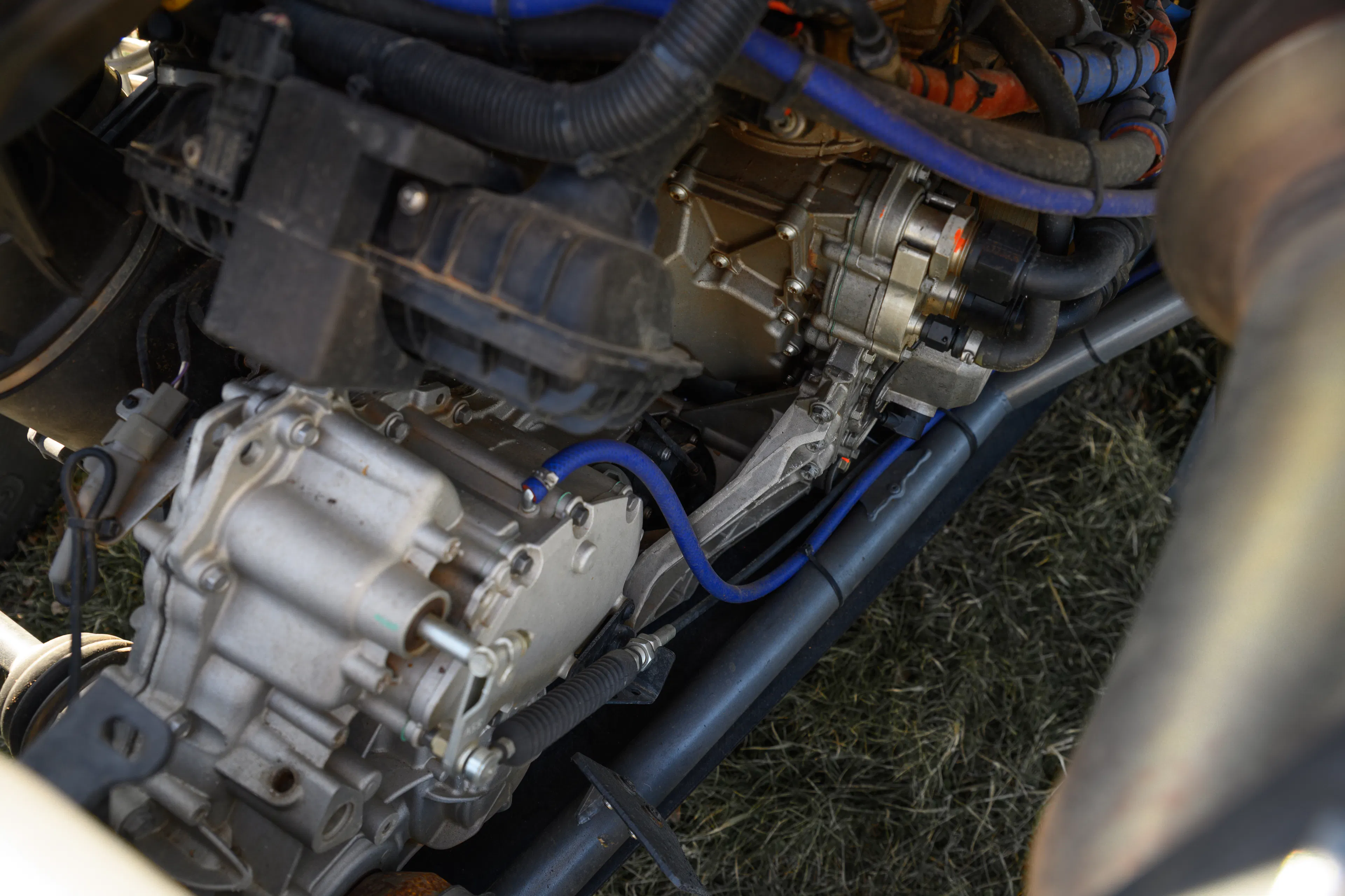 2024 Can-Am Maverick X3 Gray Leadbetter Race Car engine detail