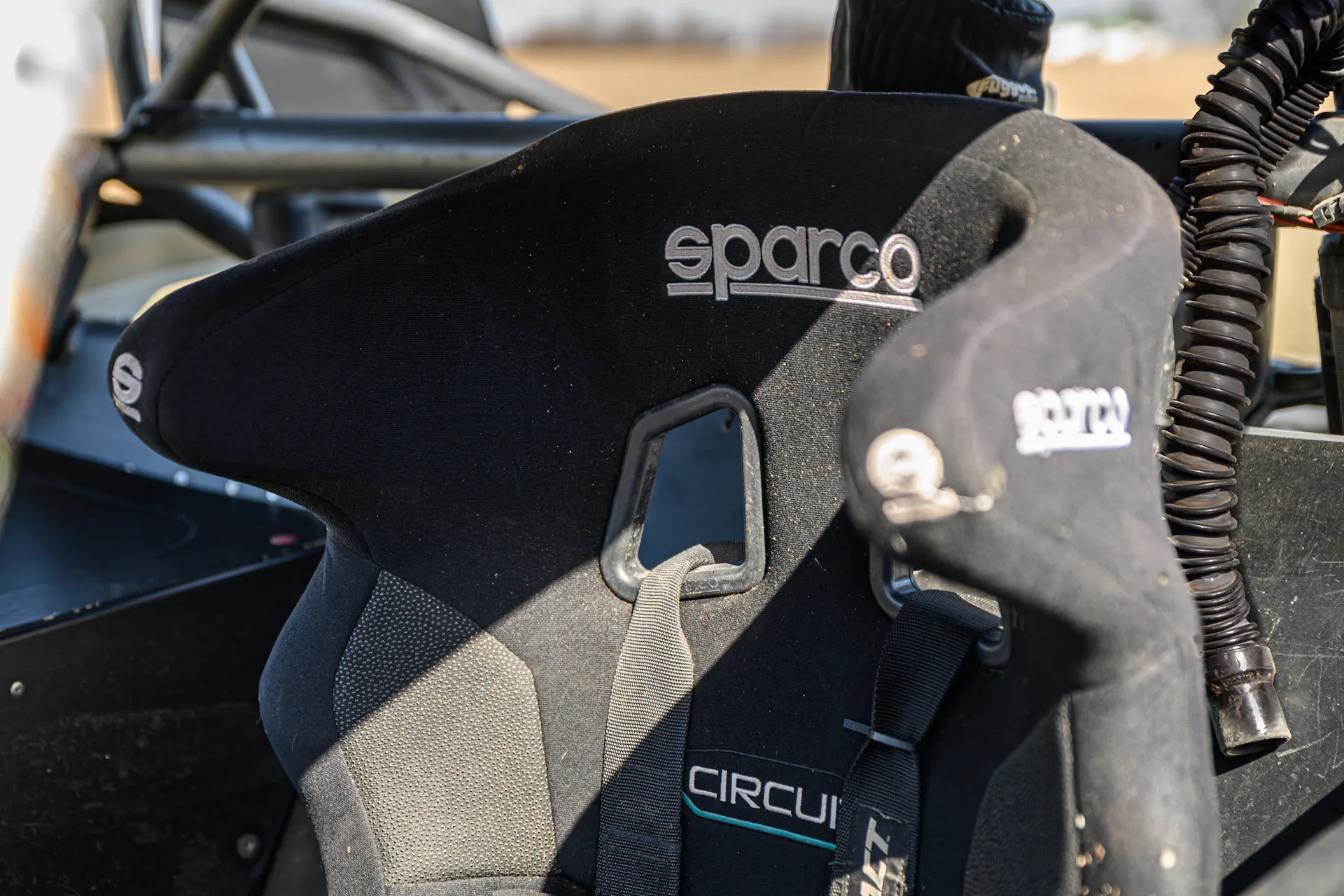 2024 Can-Am Maverick X3 Gray Leadbetter Race Car interior seatback detail