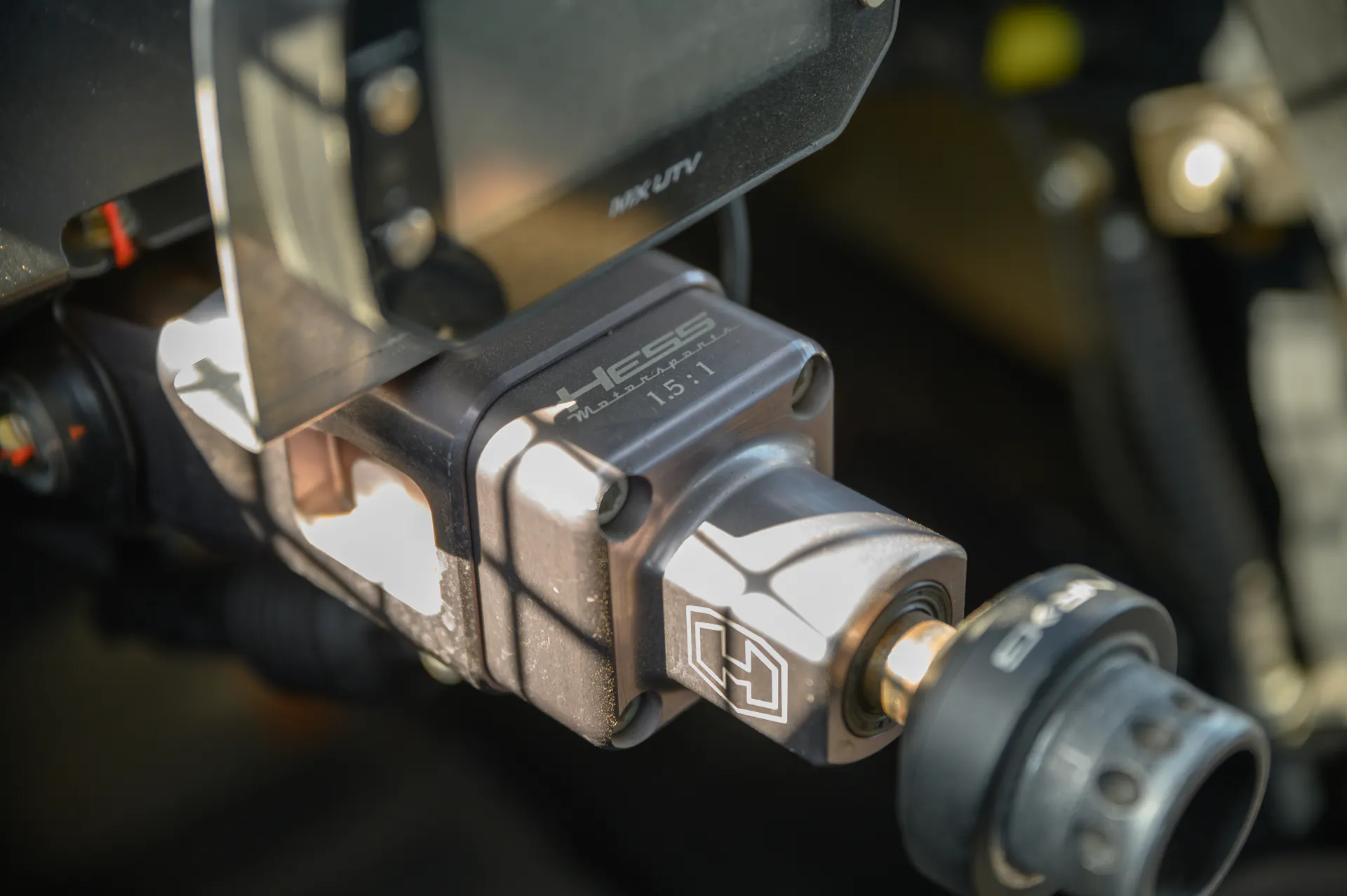 2024 Can-Am Maverick X3 Gray Leadbetter Race Car interior steering column close